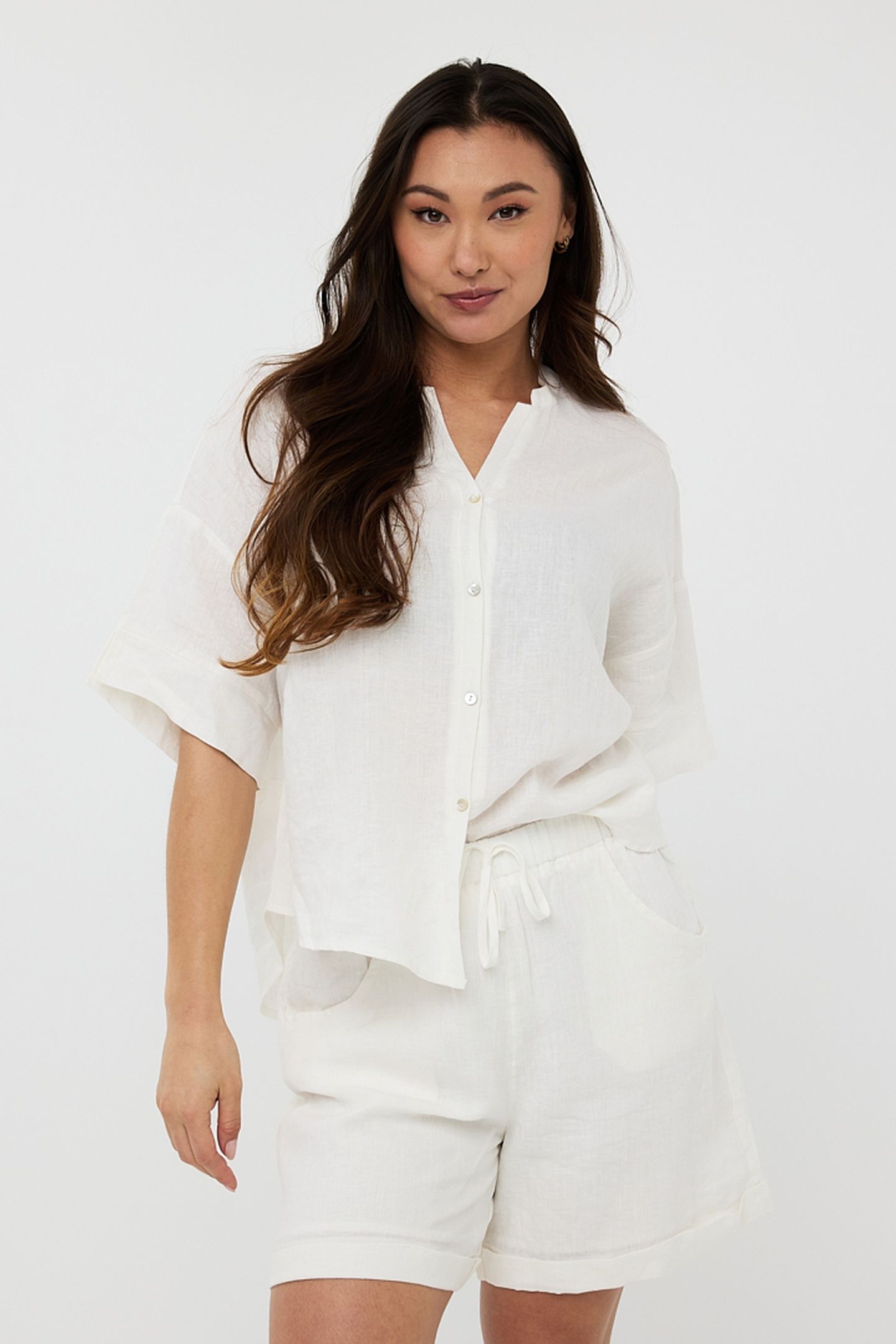BLOUSE OVERSIZED LINEN OFF WHITE 1