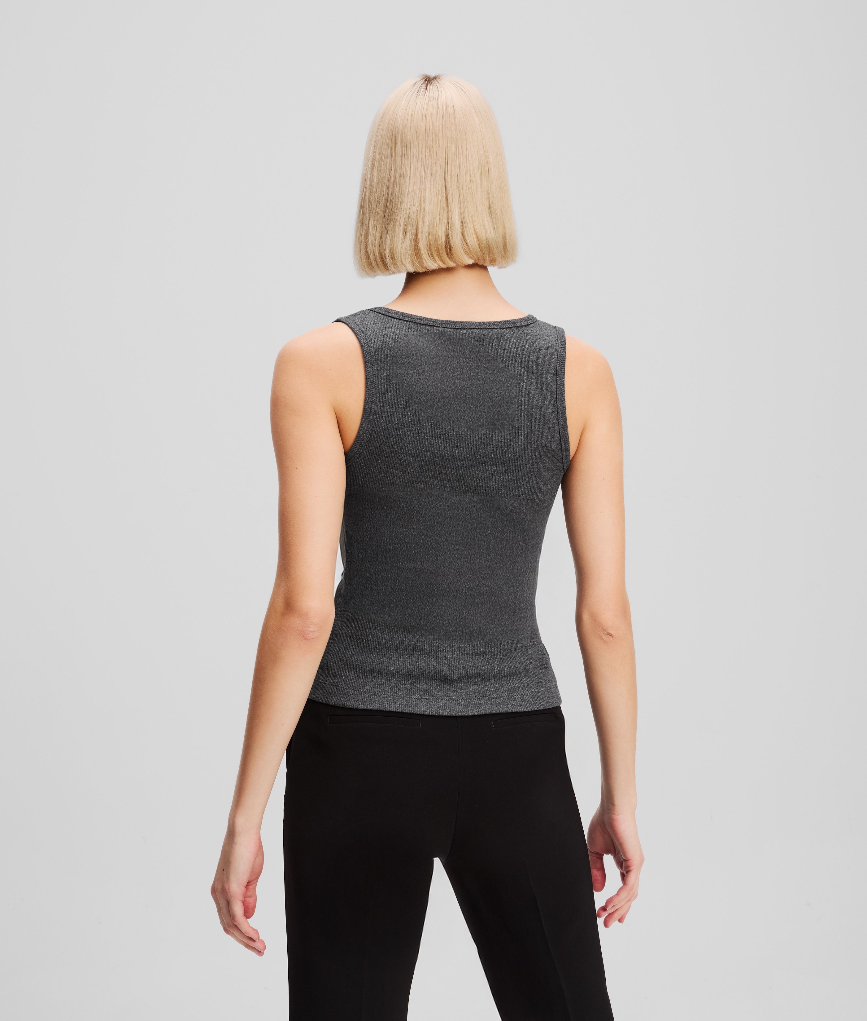 RIBBED V-NECK TANK MELANGE GREY MELANGE 3