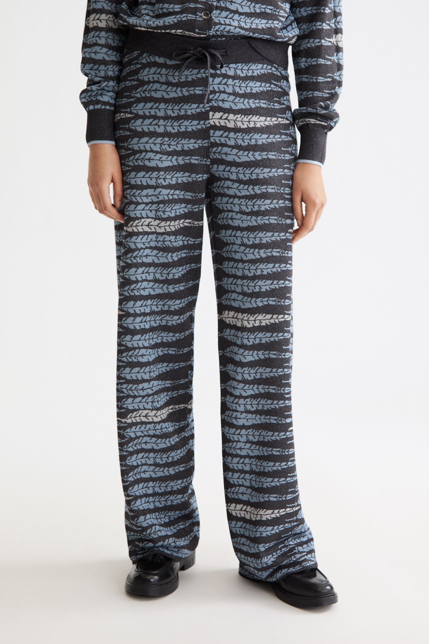 LUREX JACQUARD TROUSERS CHARCOAL ART 2