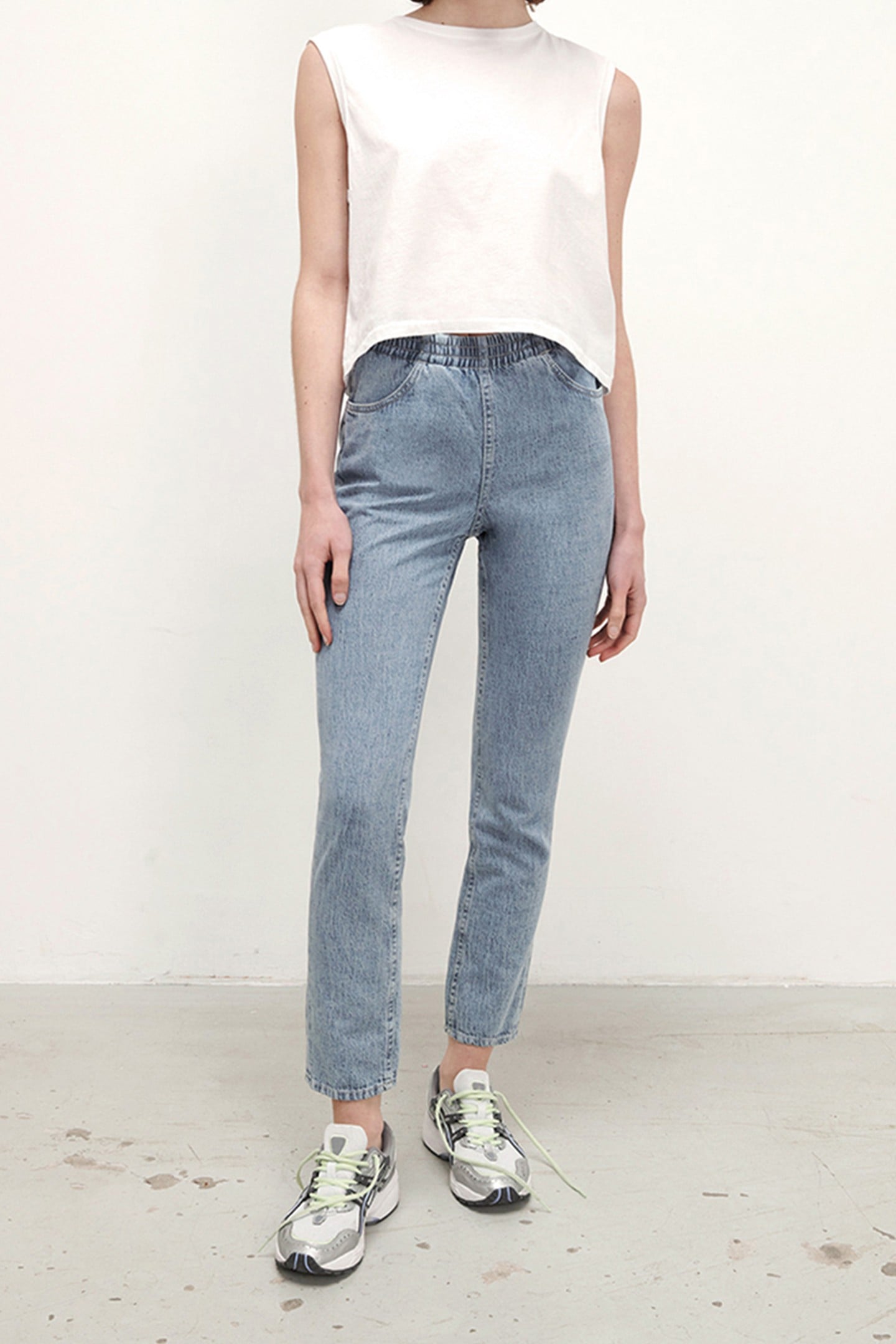 FYBEE 5 POCKETS JEANS BLEU STONE 1