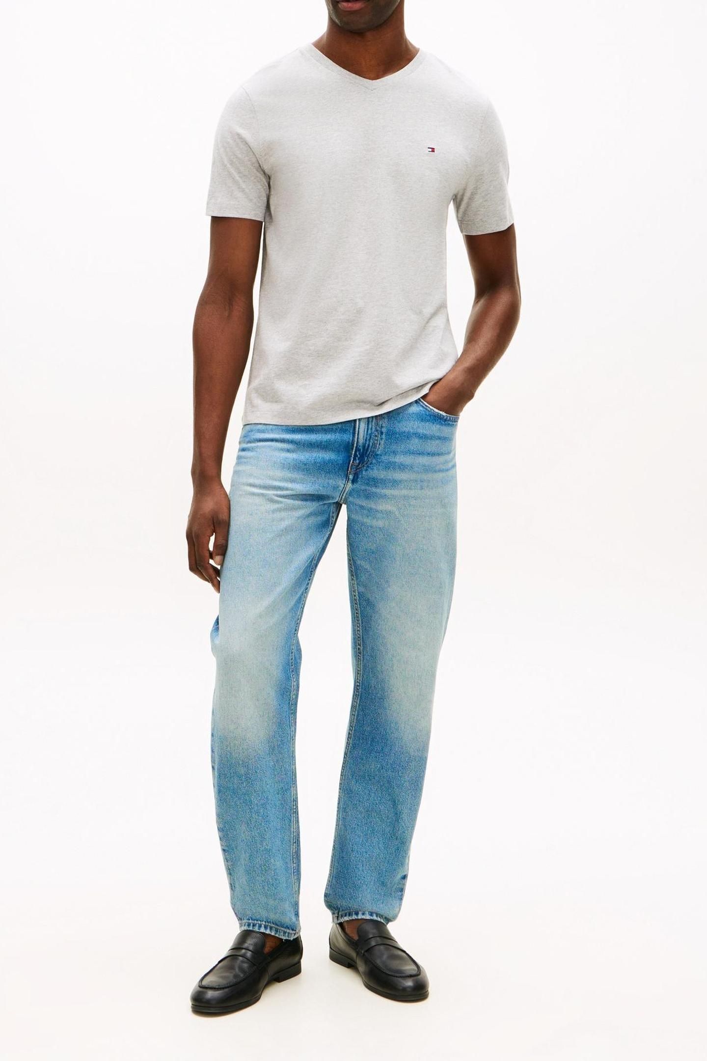 ESSENTIAL V-NECK TEE LIGHT GREY HEATHER 2