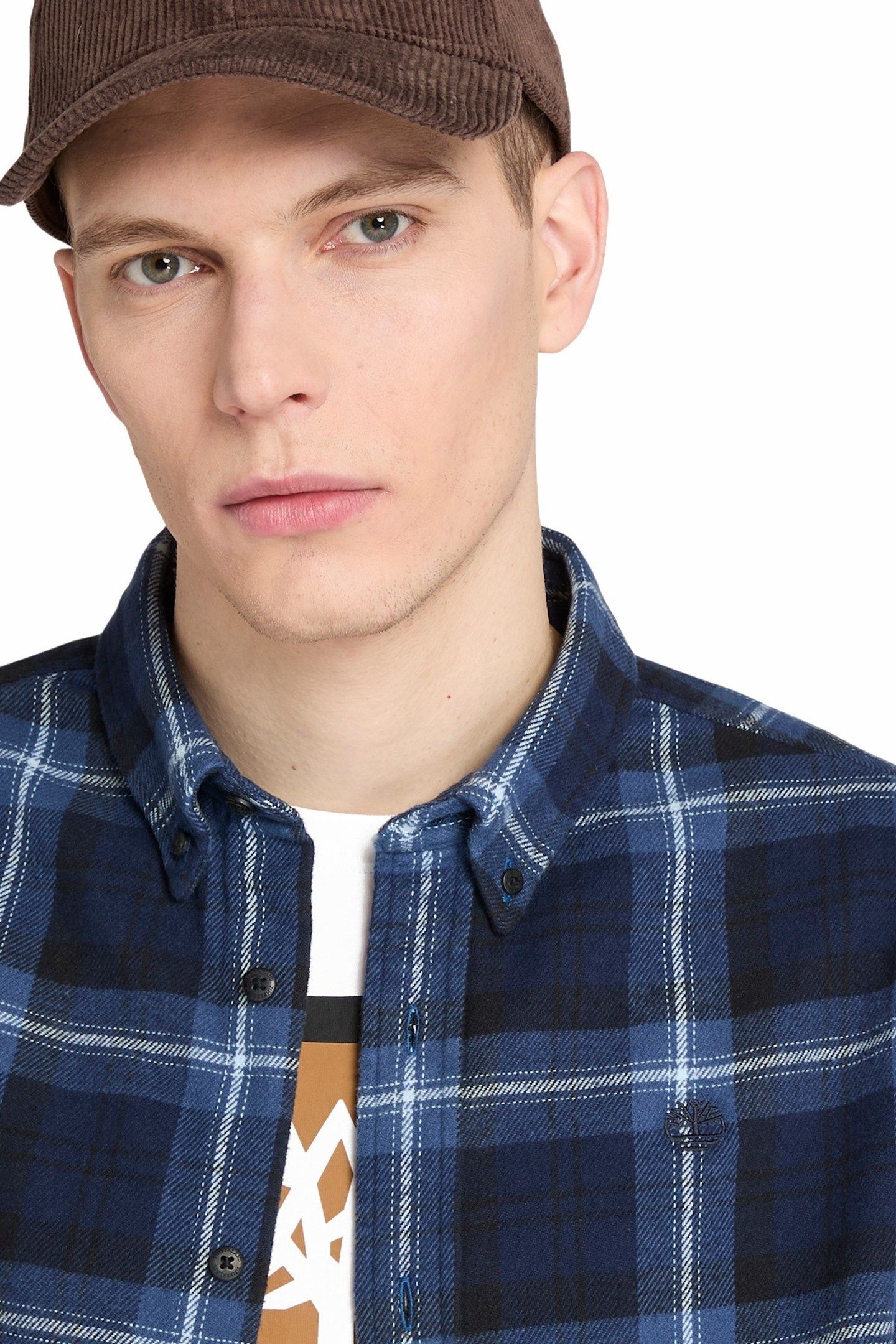 MIDWEIGHT FLANNEL CHECK SHIRT PEACOAT YD 5