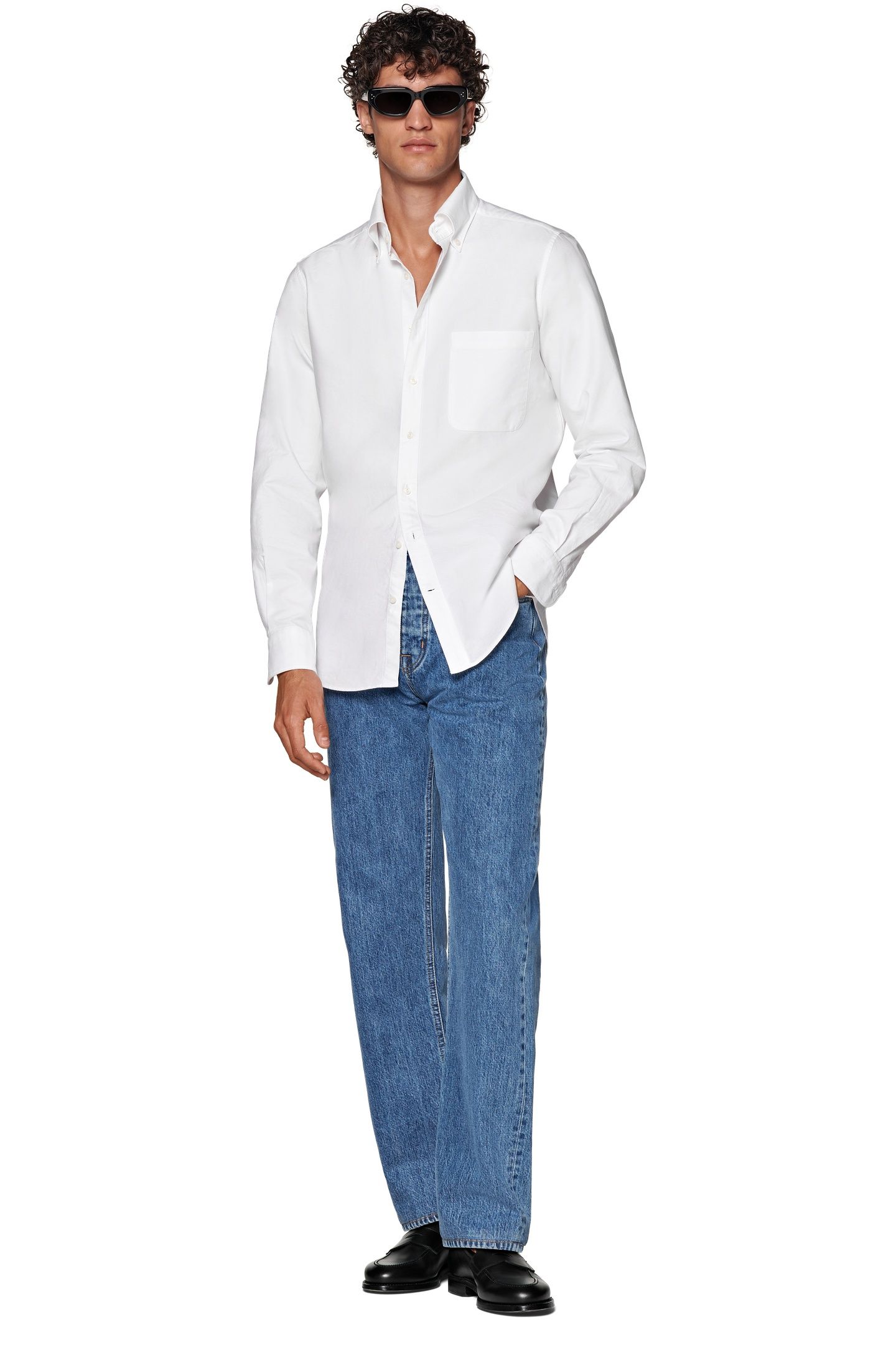 WASHED OXFORD CASUAL SHIRTS WHITE 5
