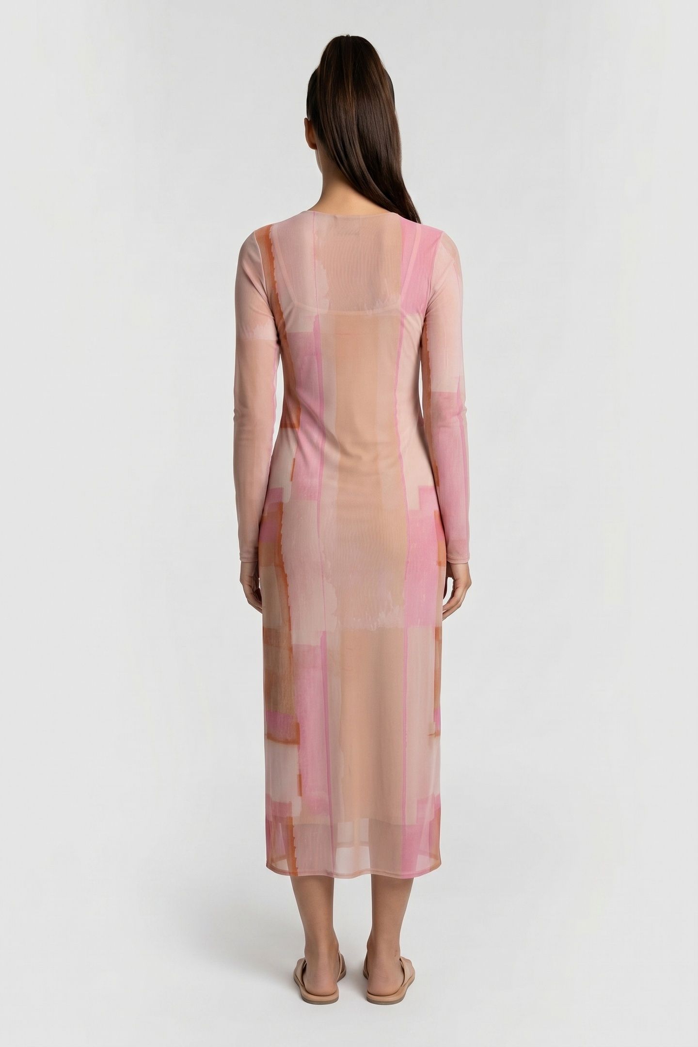 ZED MESH DRESS PINK 2
