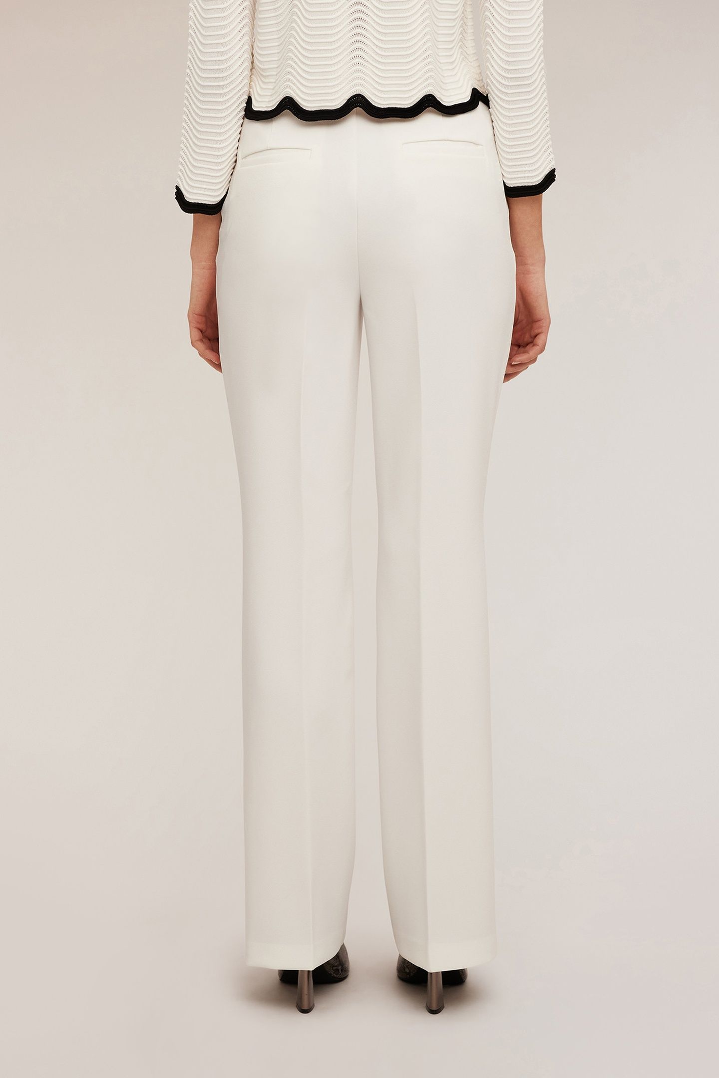 PALAZZO TROUSERS WITH IRONED CREASE WHITE 2