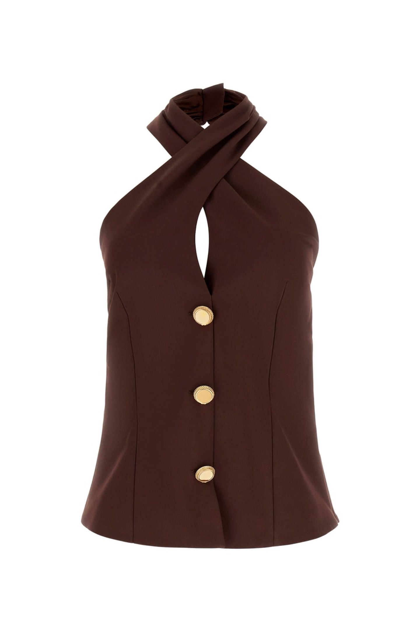 NADA HALTER NECK SL RICH BROWN 5
