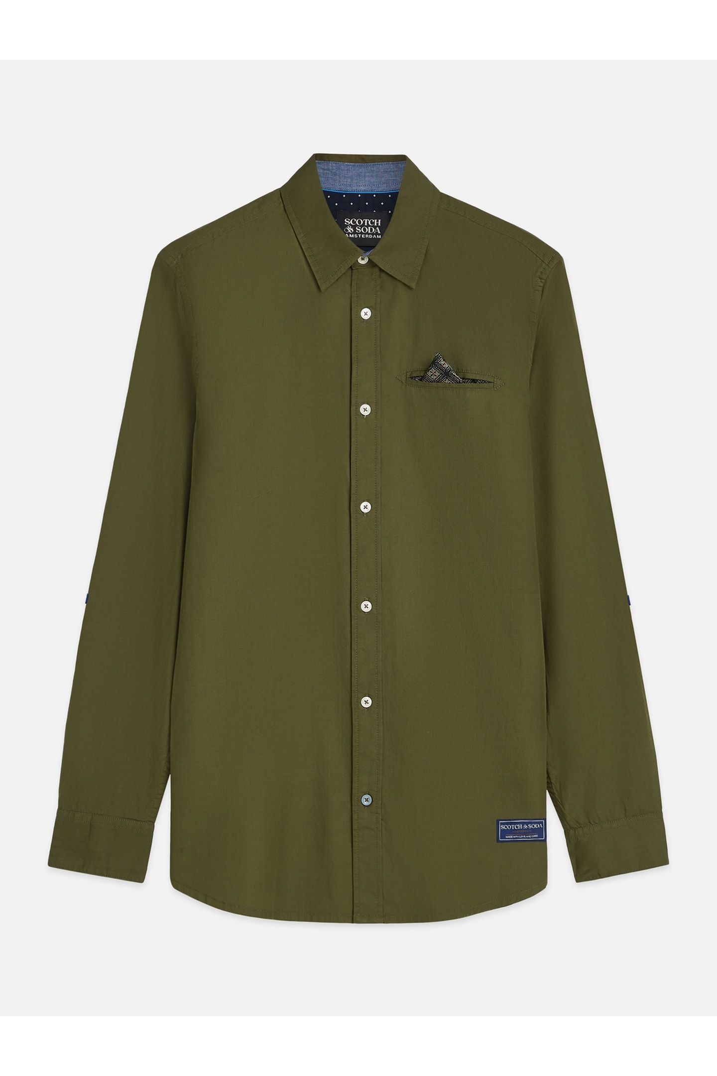 COTTON POPLIN REGULAR-FIT SHIRT OLIVE NIGHT 4