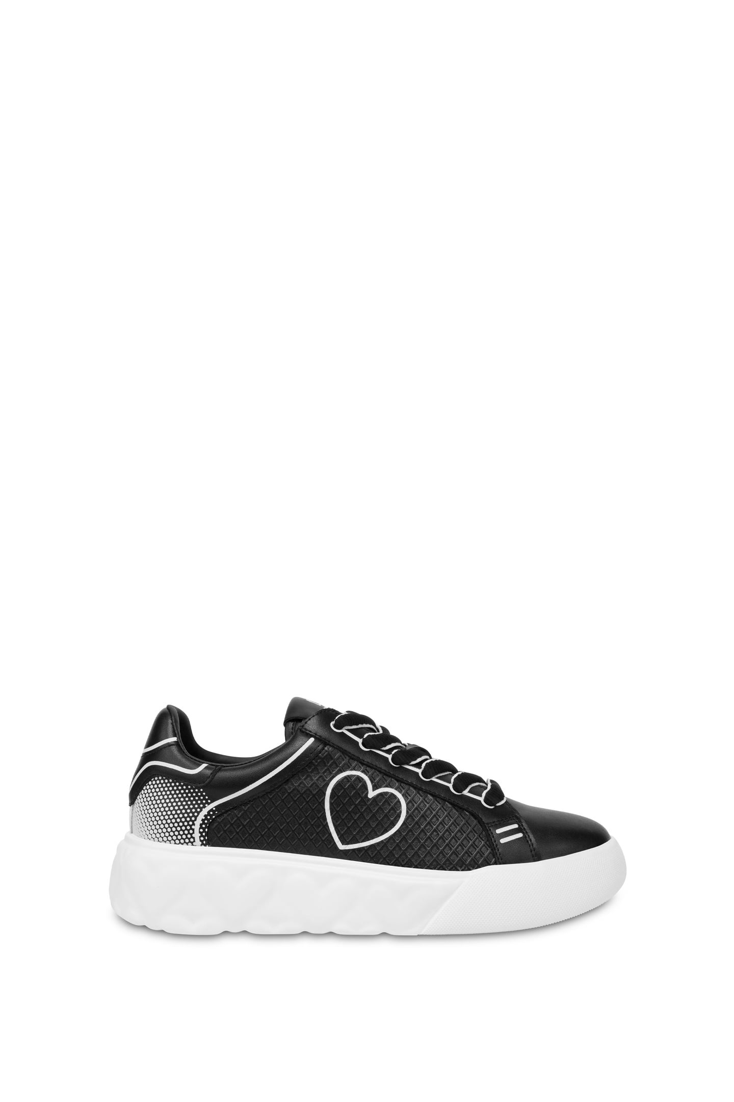 HEART LOVE CALFSKIN SNEAKERS BLACK 1