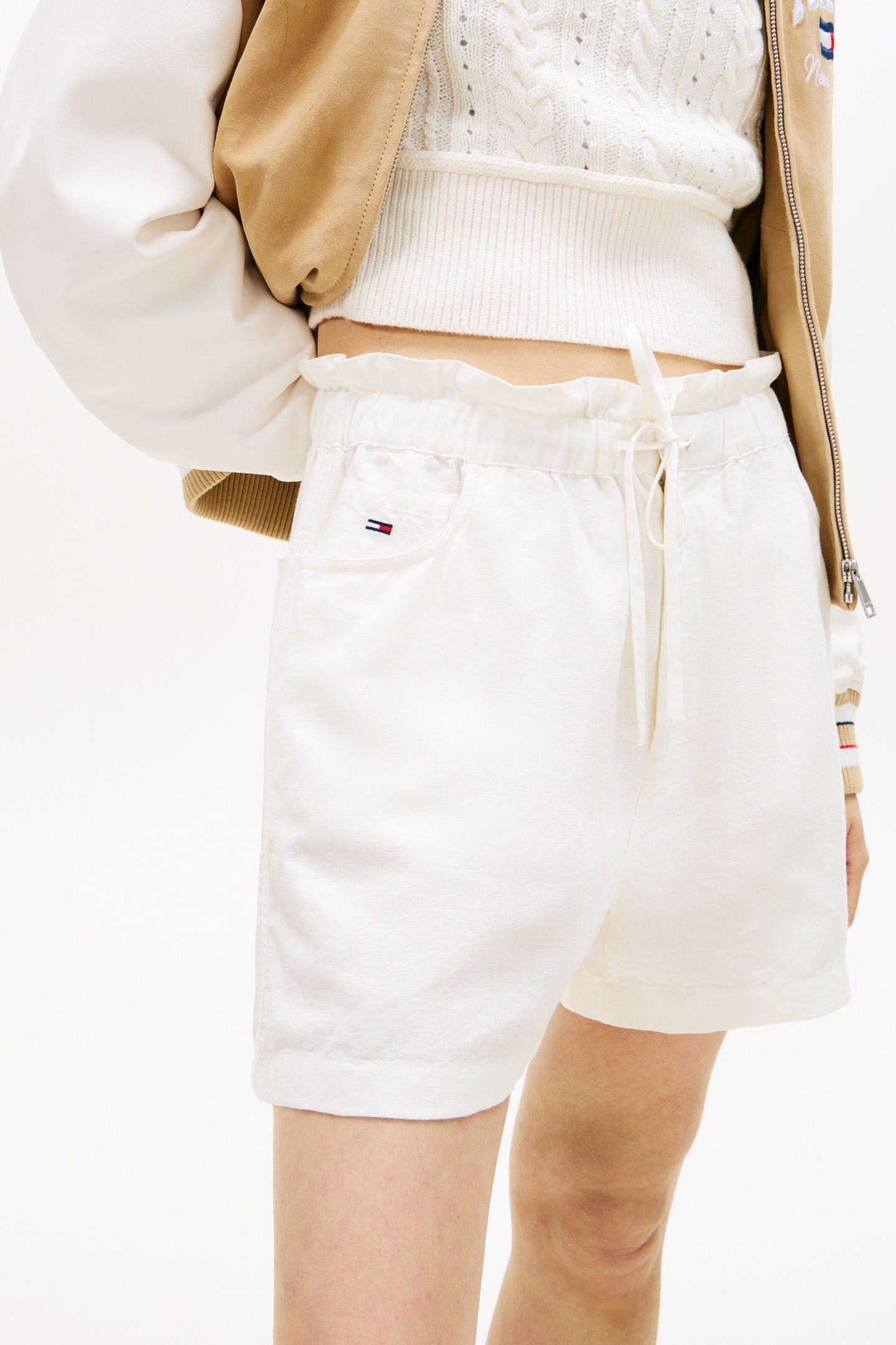 TJW ESSENTIAL LINEN SHORTS ECRU 5