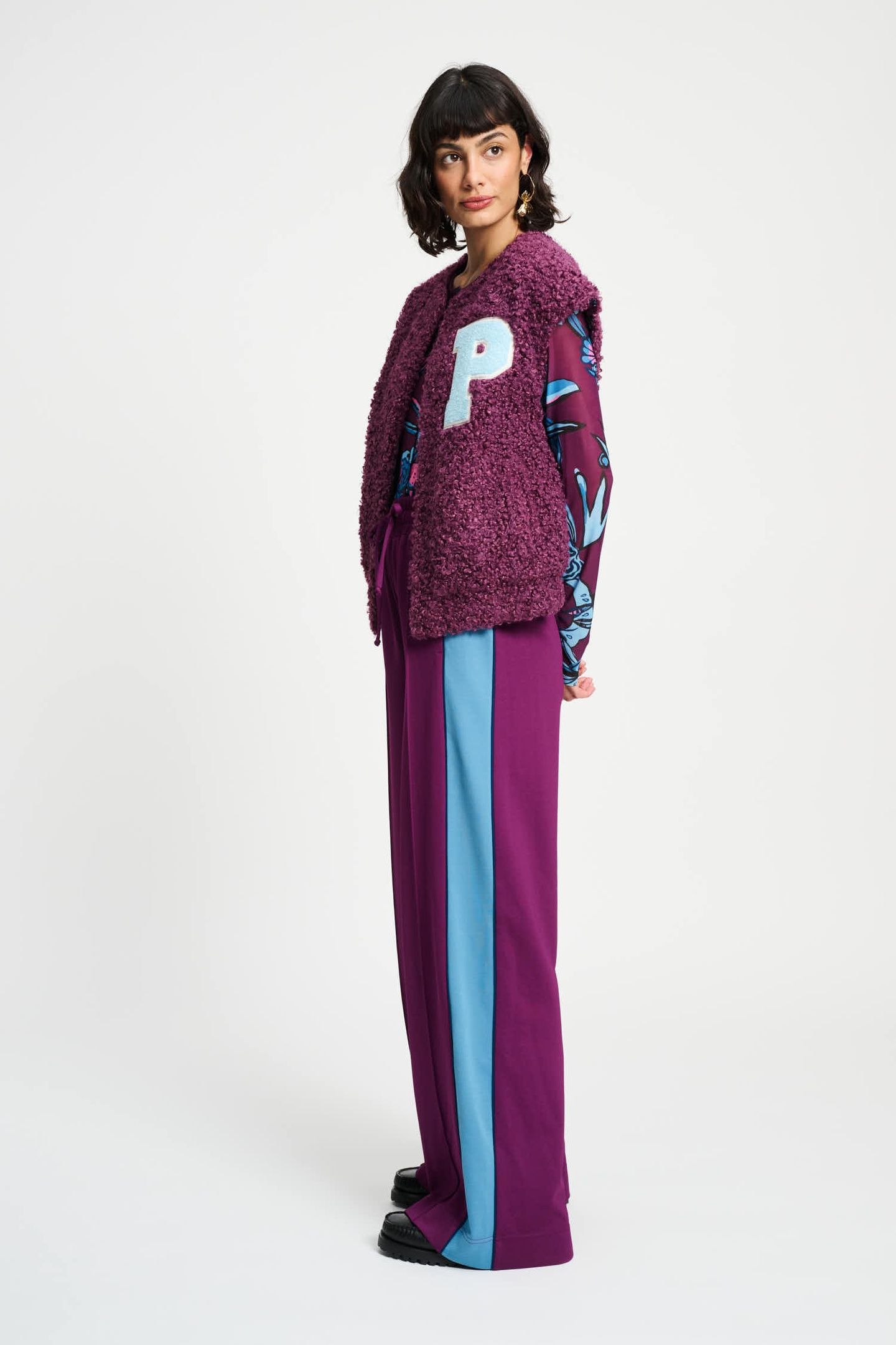GILET - TEDDY BASEBALL PLUM 5
