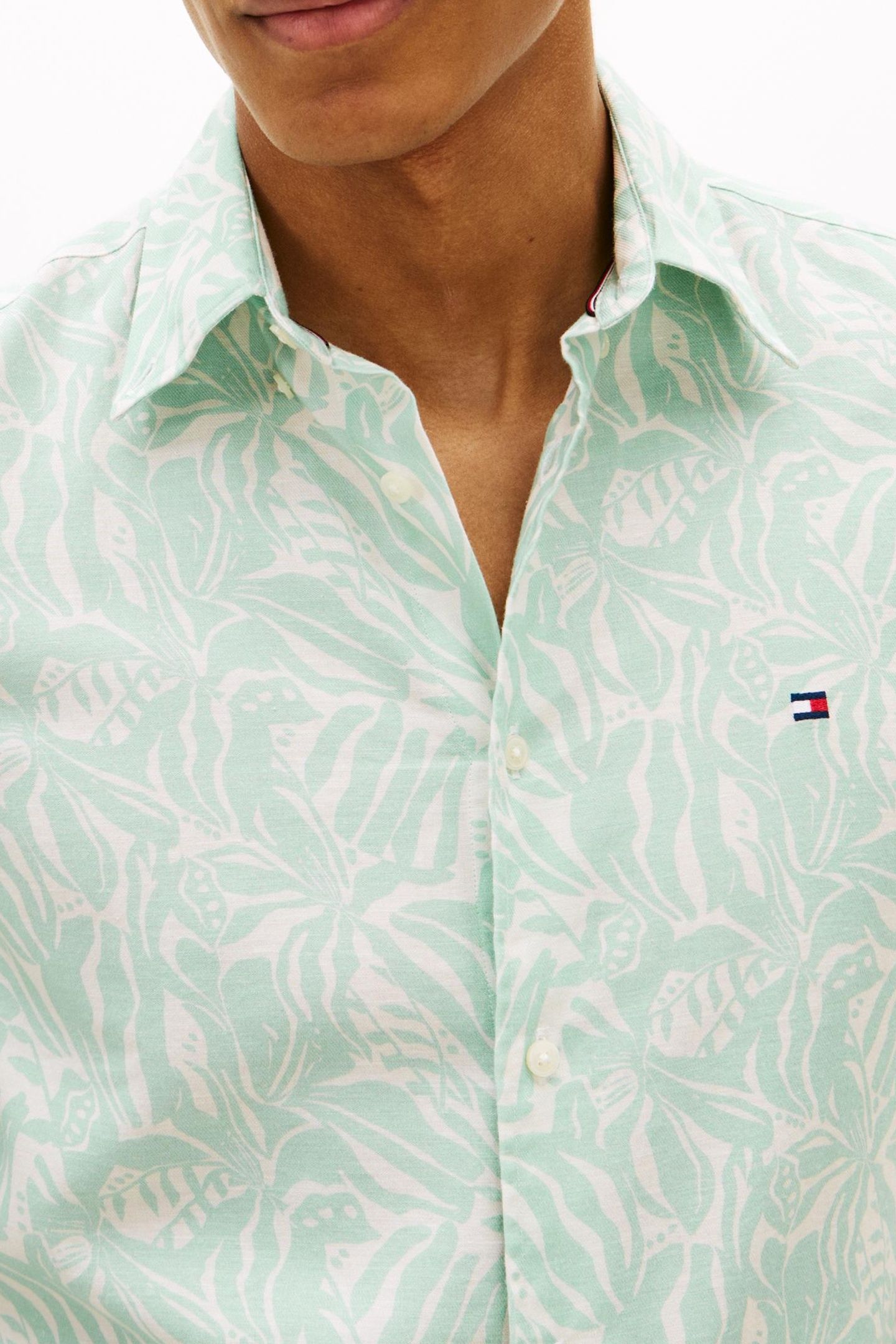 LINEN BLEND SHIRT CRUSHED MINT/ALLOVER 5