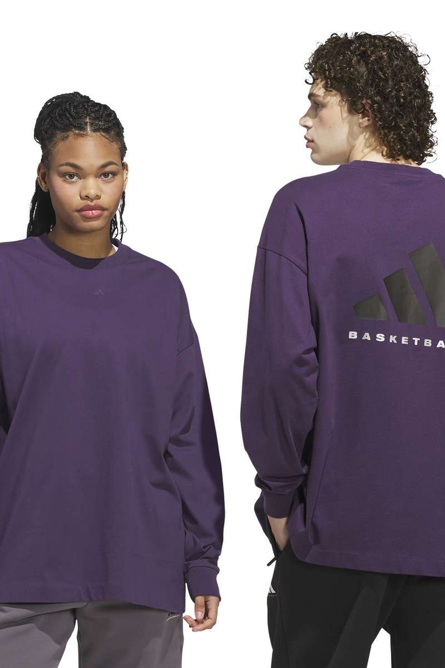 UNISEX PERFORMANCE ADIDAS BASKETBALL LONG SLEEVE TEE AURORA 1