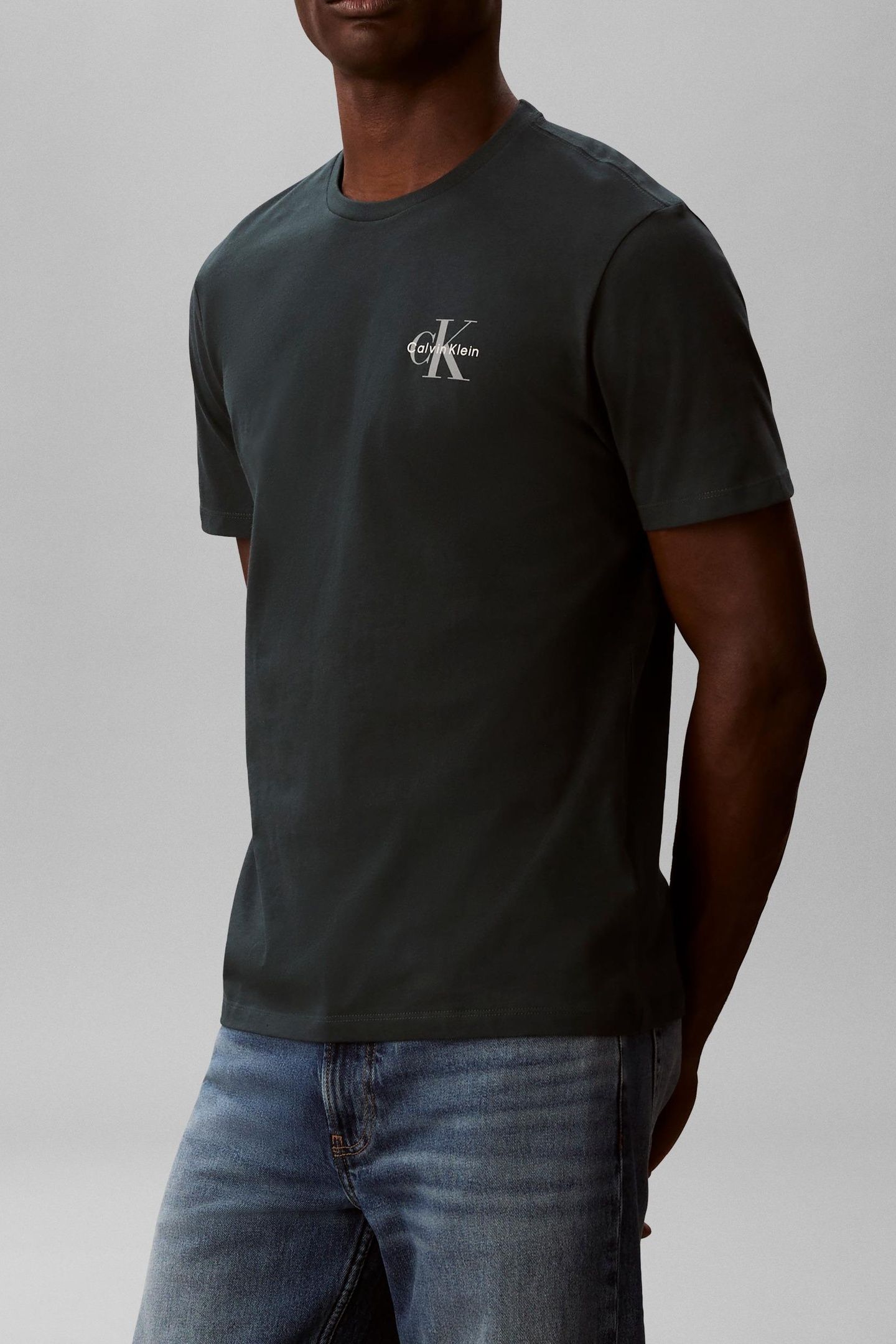 SS 30S CLASSIC MICRO TEE BRIGHT WHITE/DARK TEAL 3