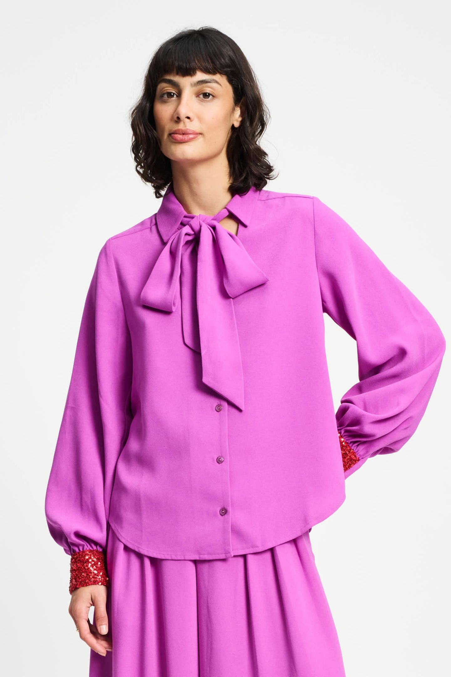 BLOUSE - BOW FROSTING PINK 2