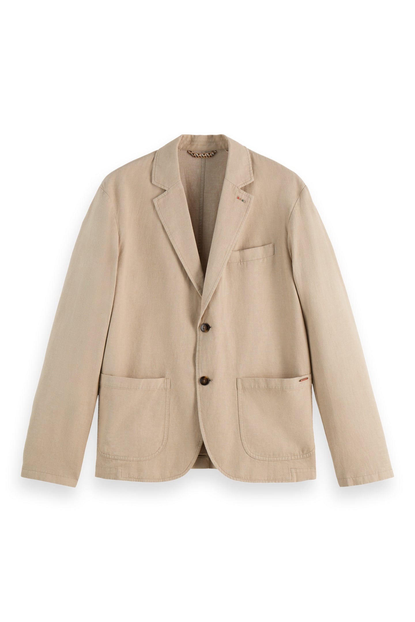 RELAXED-FIT COTTON LINEN TWILL 2-BUTTON BLAZER PLAZA TAUPE 1