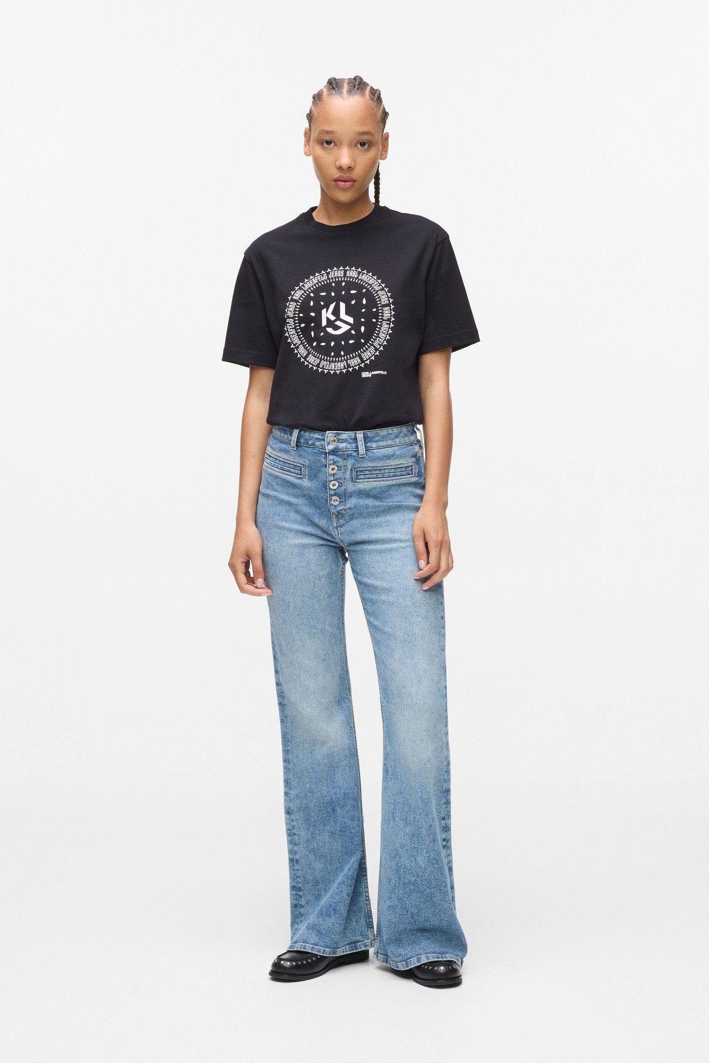 FLARED POCKET DENIM WASHED MID BLUE 1