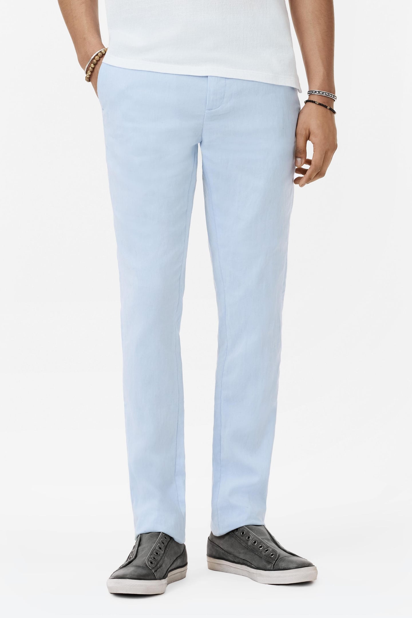 MERCER PANTS - SLIM FIT PANTS WITH WELT STEEL BLUE 1