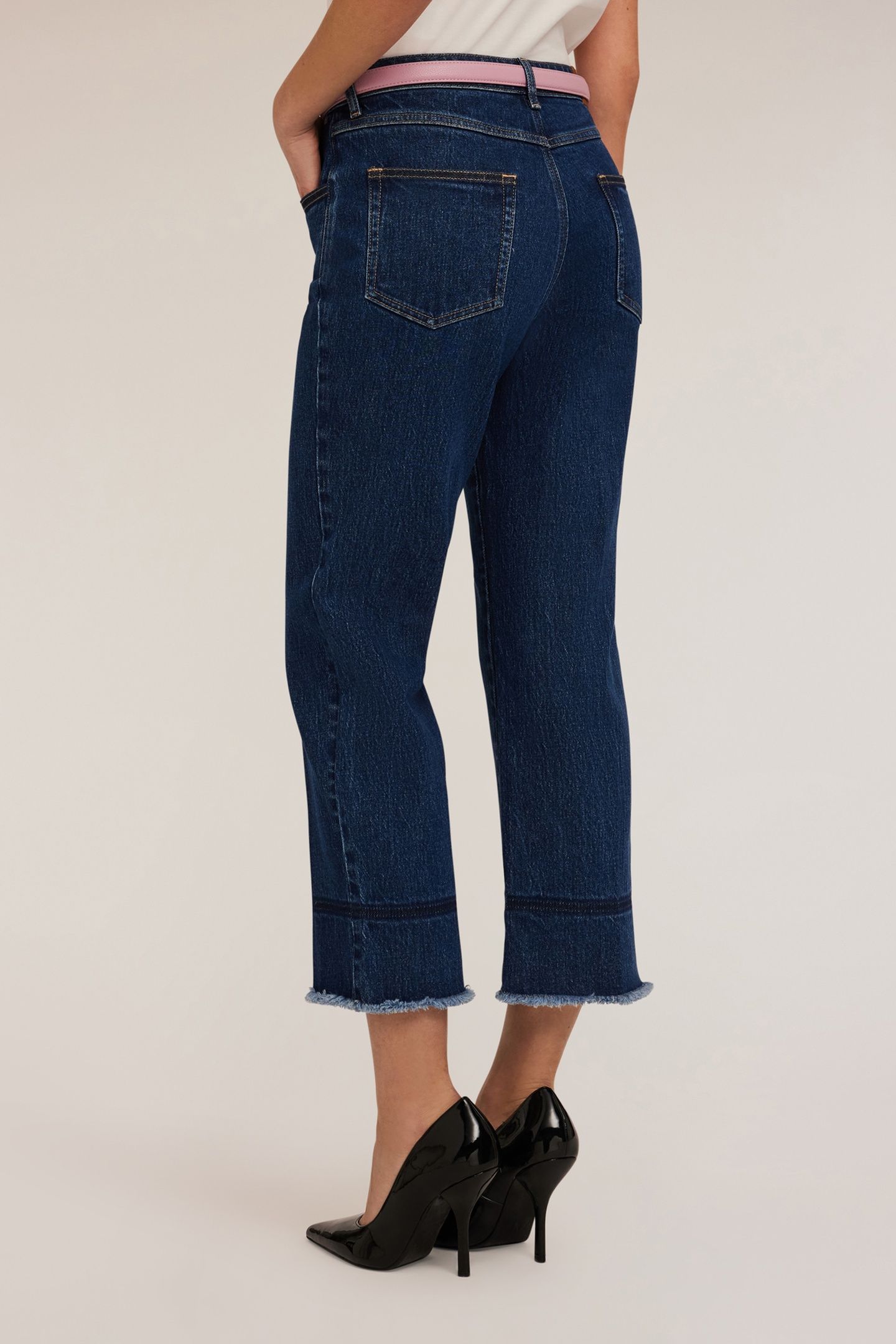 CROPPED KICK FLARE JEANS BLUE 2