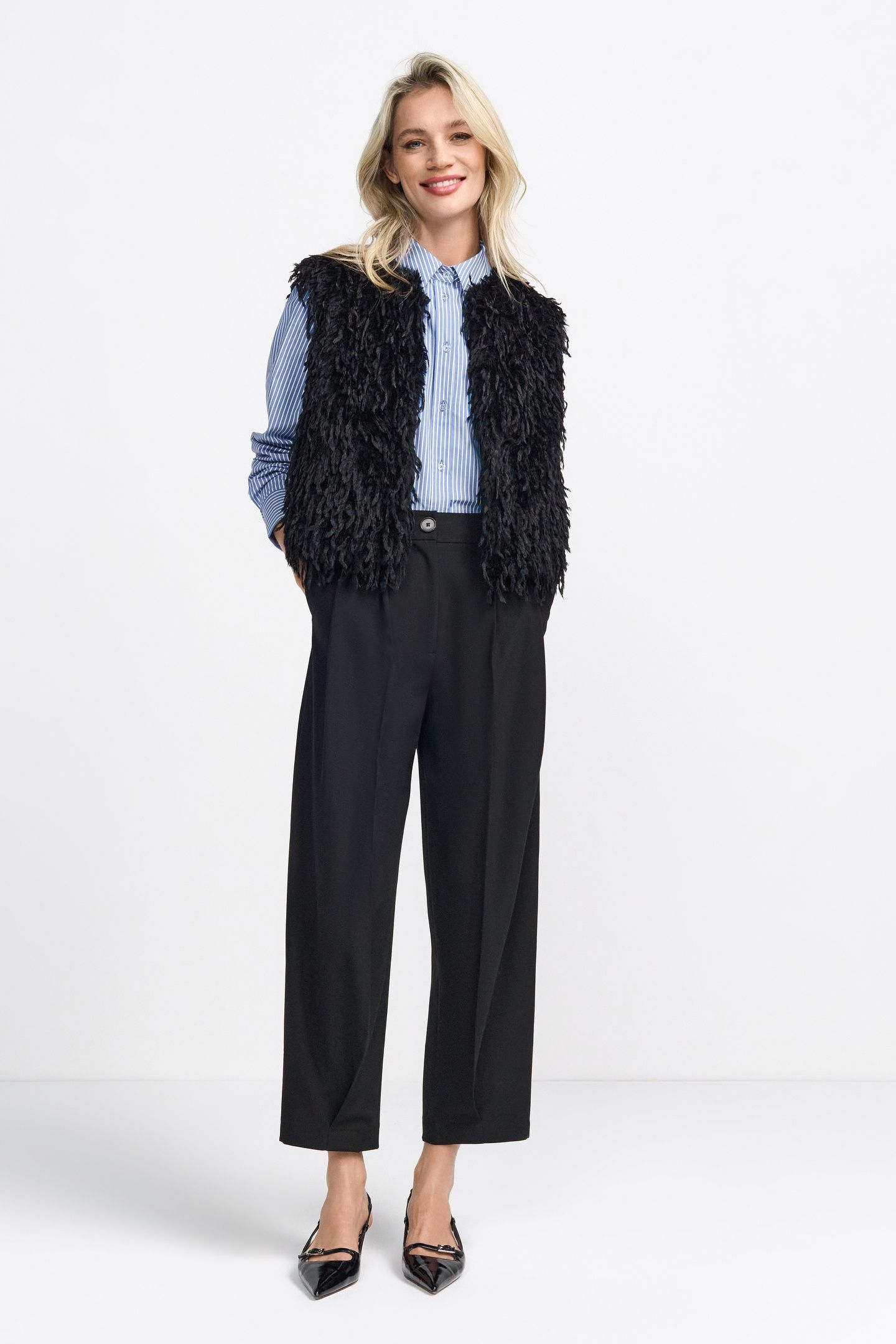 BARREL LEG PANTS RECYCLED BLACK 1
