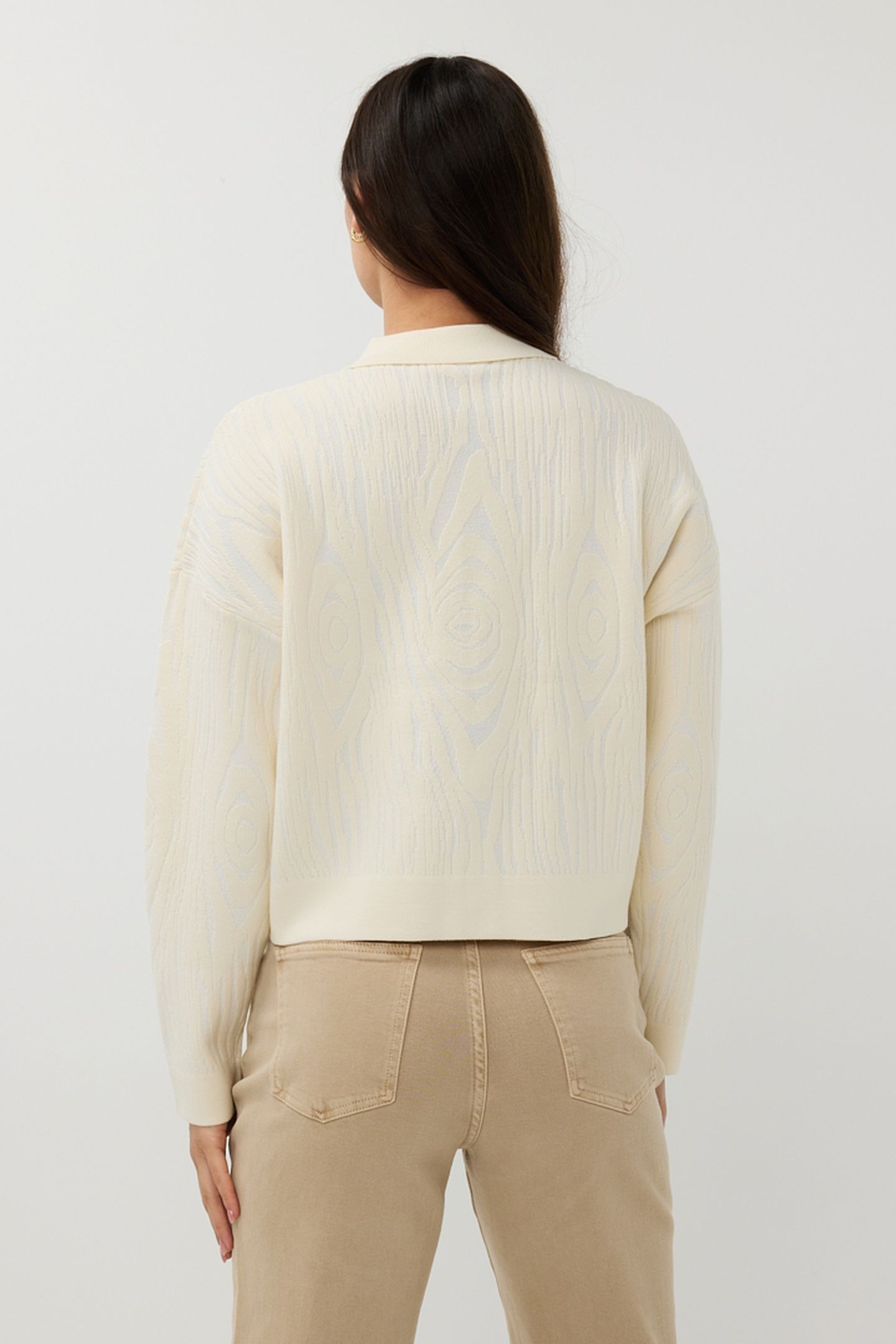 CARDIGAN JACQUARD 2TONE OFF WHITE 3