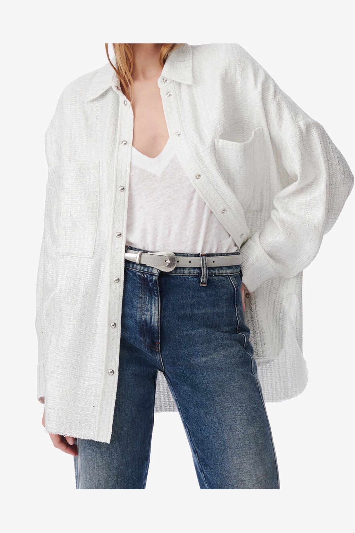 SHOANA OVERSHIRT WHITE/SILVER 1