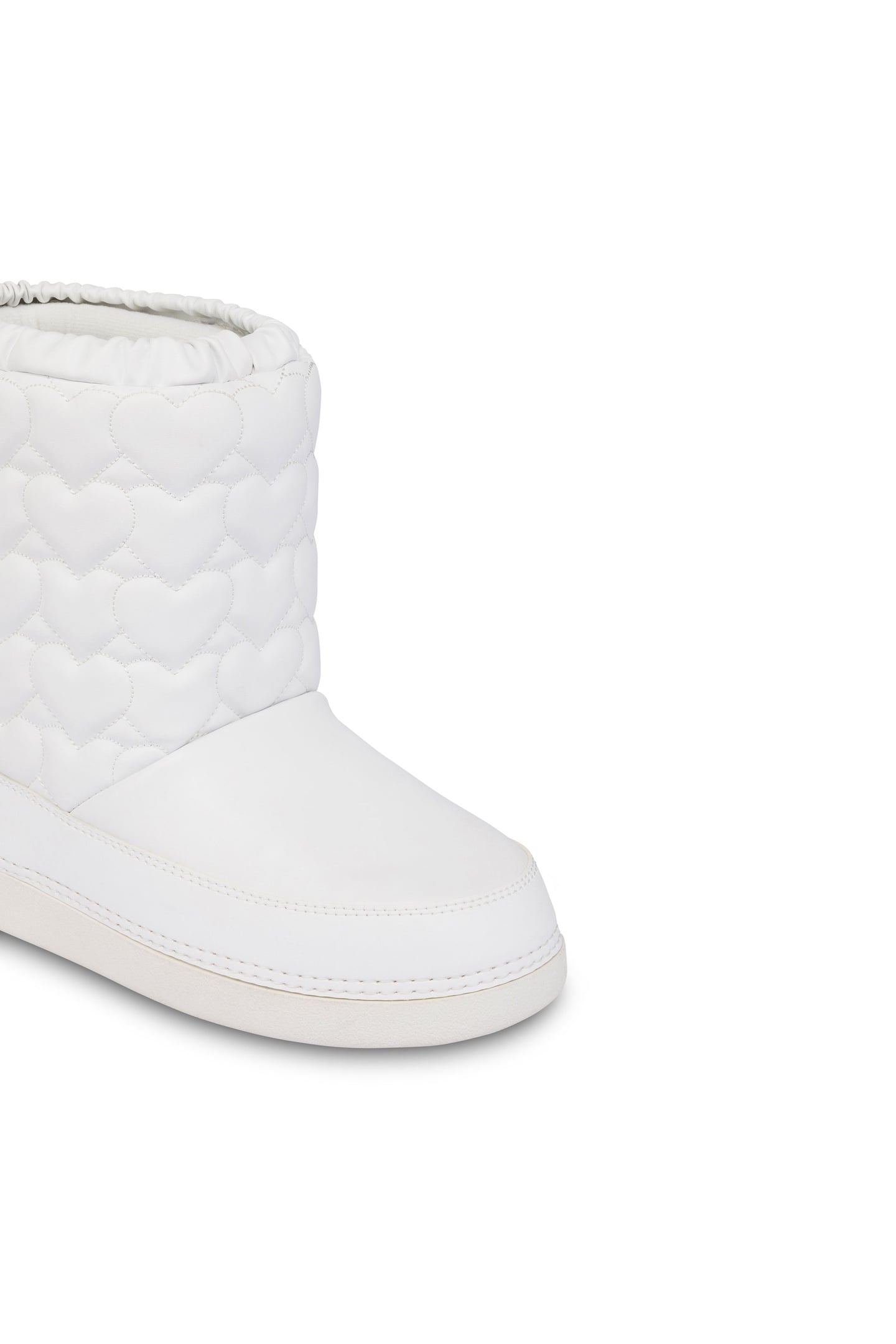 HEART QUILTED SNOW BOOTIES WHITE 4