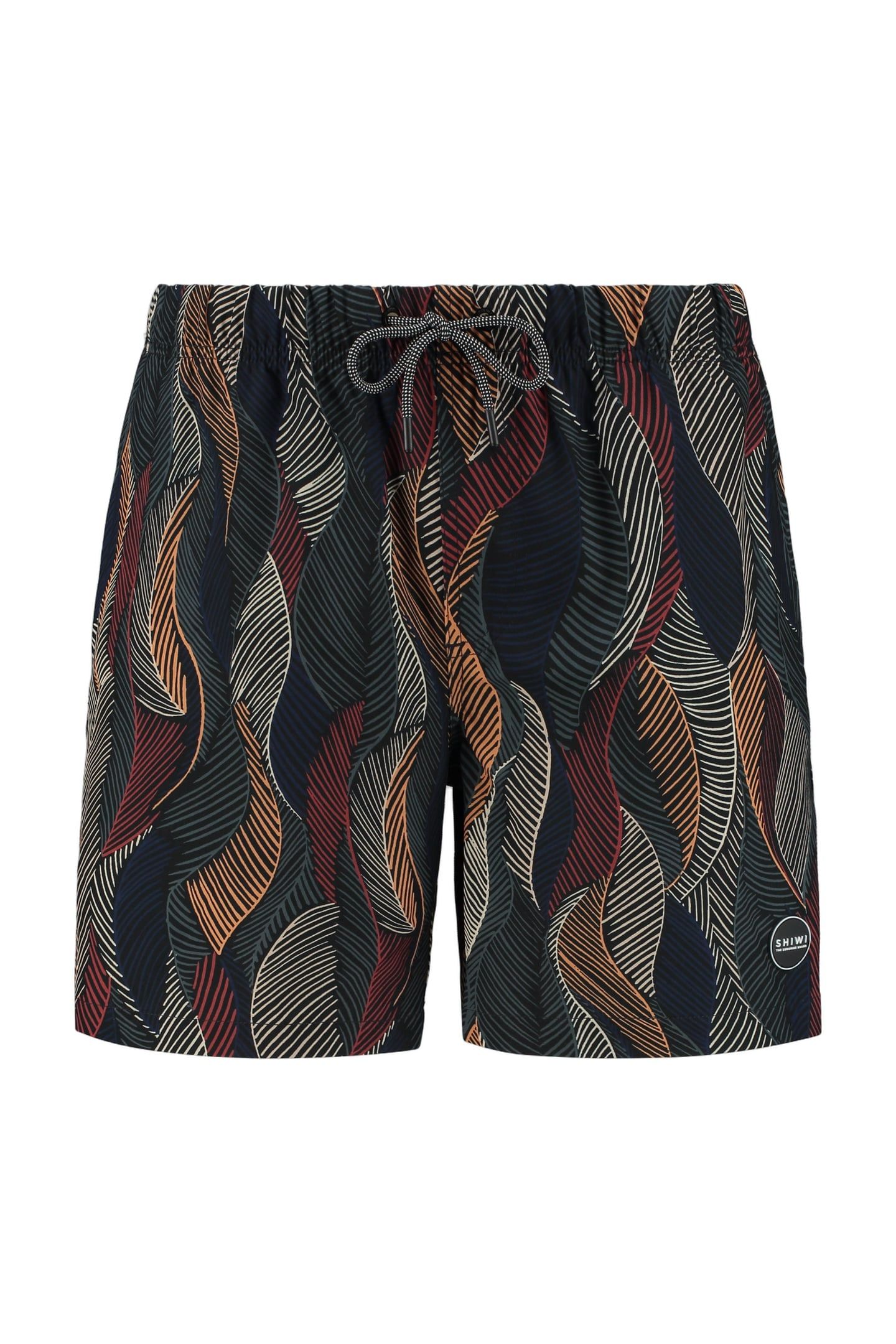 STRETCH SWIMSHORT WILD LEAVES BLACK 4
