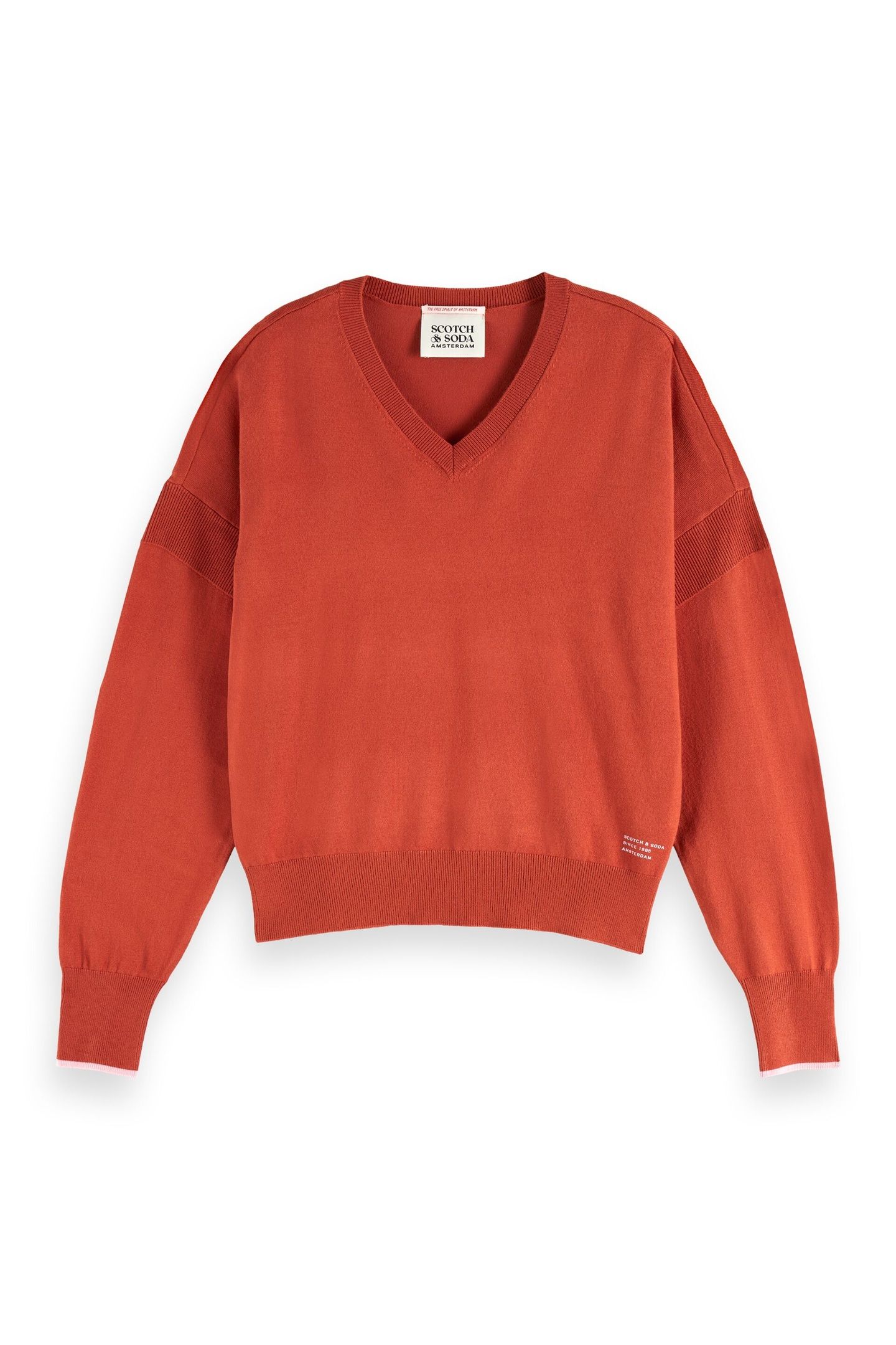 V-NECK RELAXED PULLOVER KETCHUP 4