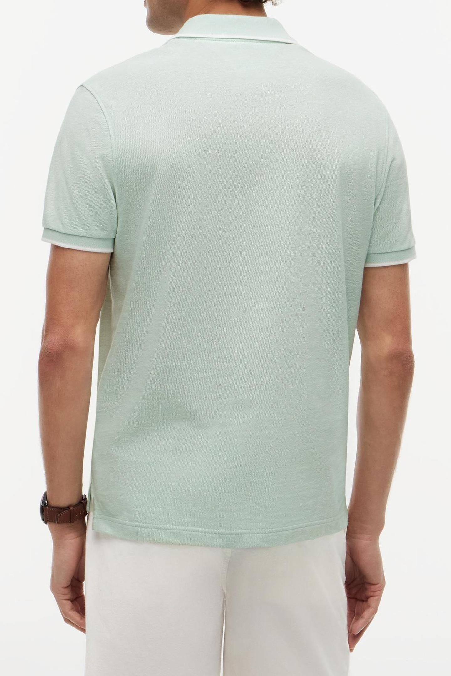 COTTON LINEN PIQUE POLO CRUSHED MINT 3