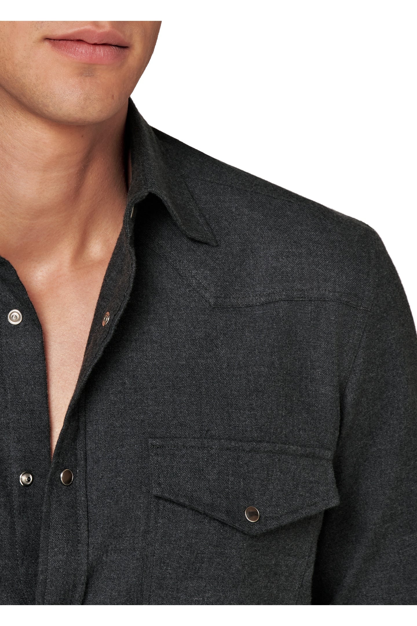 WESTERN FLANNEL CASUAL SHIRTS DARK GREY 7