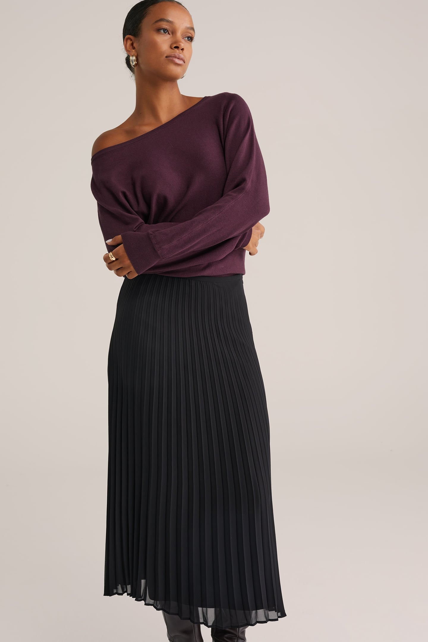 KNITTED PULLOVER BURGUNDY RED 1