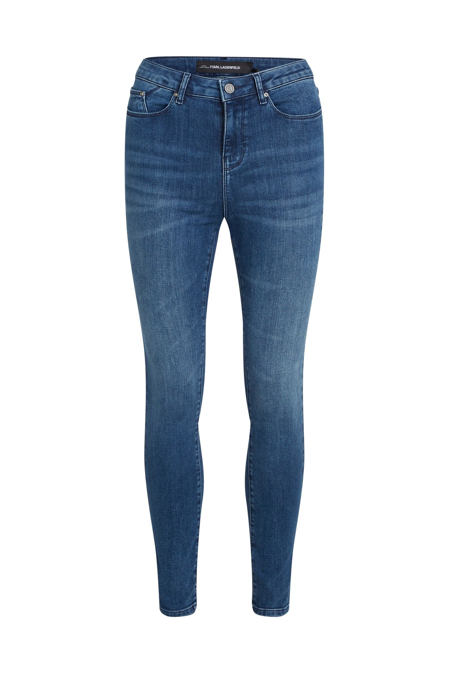 HIGH WAIST SKINNY DENIM PANTS DARK BLUE DENIM 3