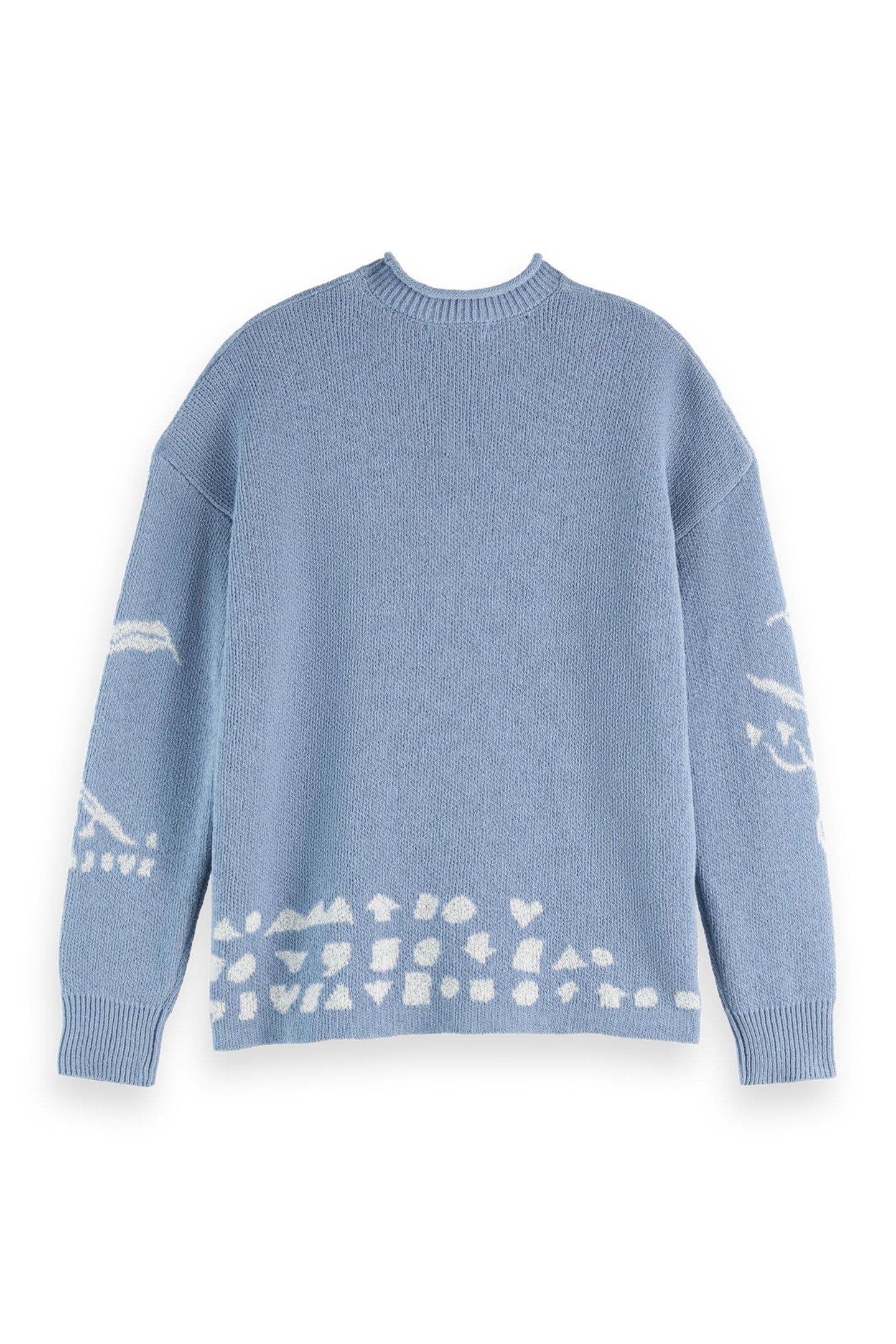 JACQUARD PULLOVER FADED DENIM 5