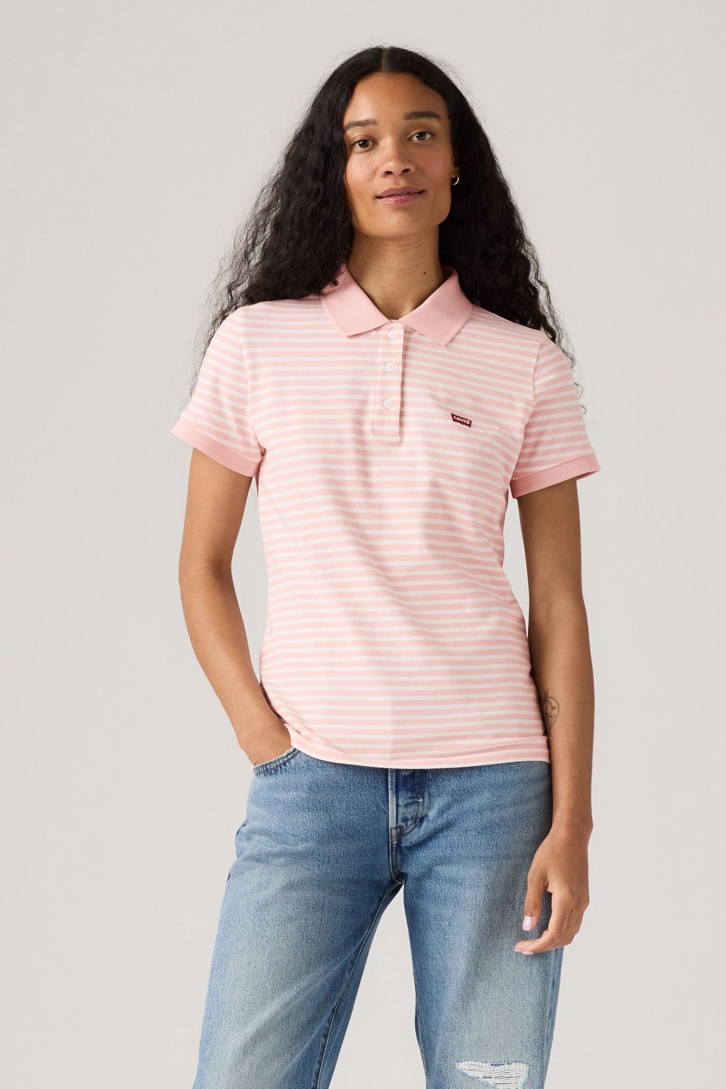 LEVIS HM POLO MARIGOLD STRIPE PEACHSKIN 1