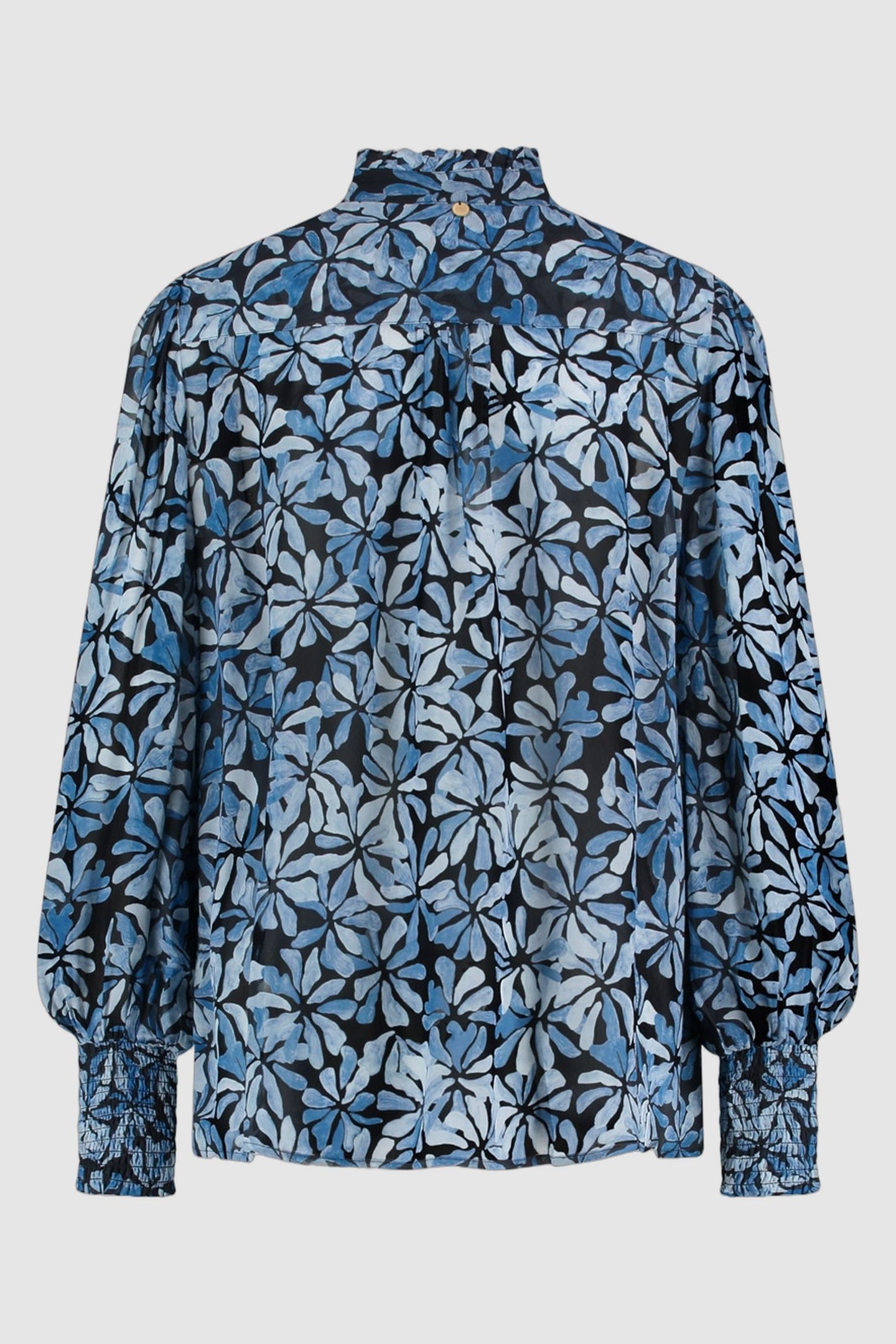 GRACE BLOUSE AQUA LEAVES 2