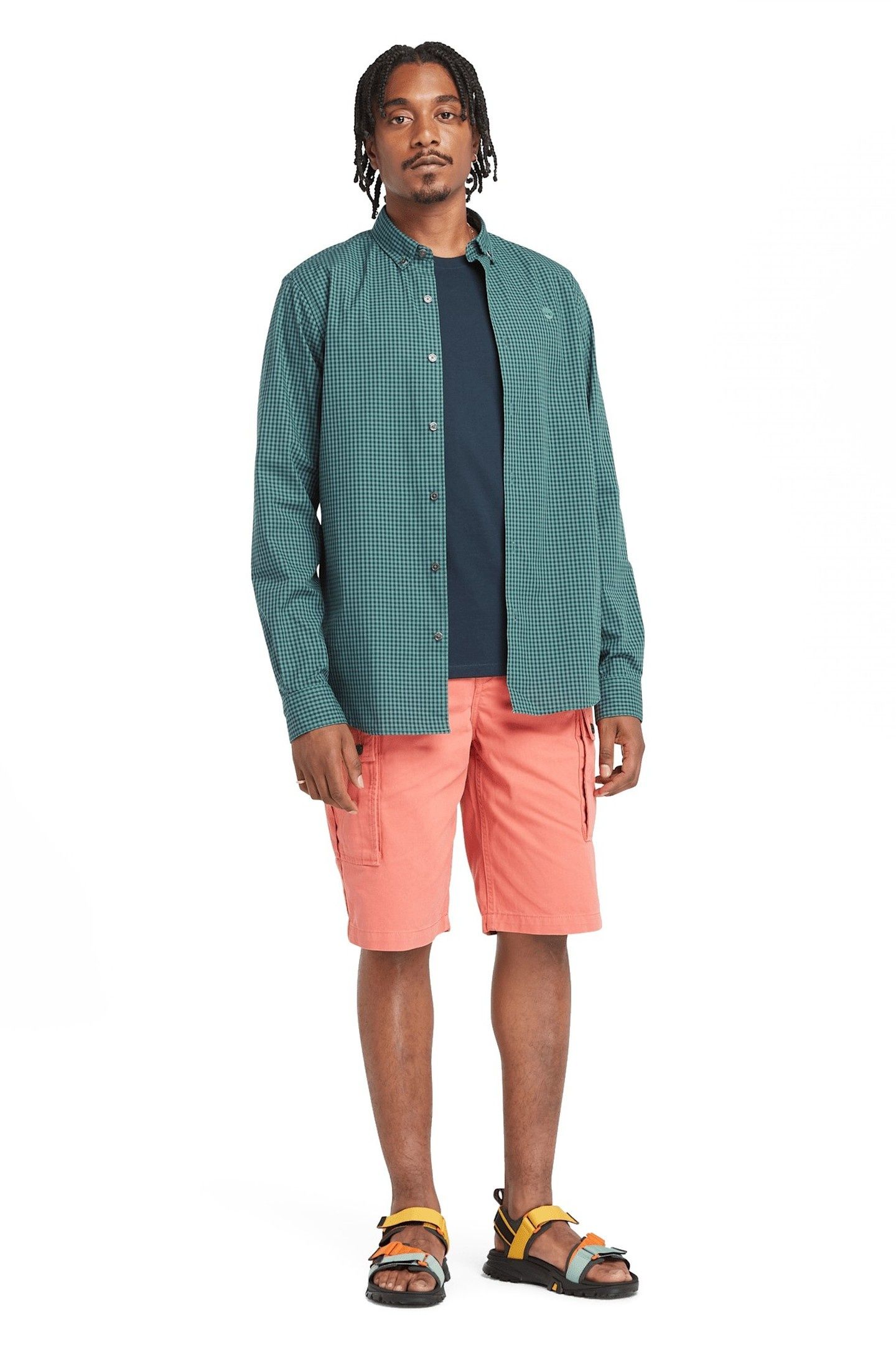 MICRO GINGHAM POPLIN SHIRT SEA PINE YD 2
