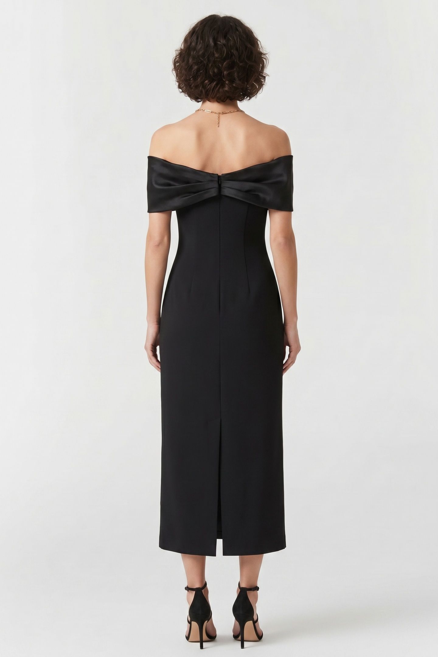 BOW MIDI DRESS BLACK 5