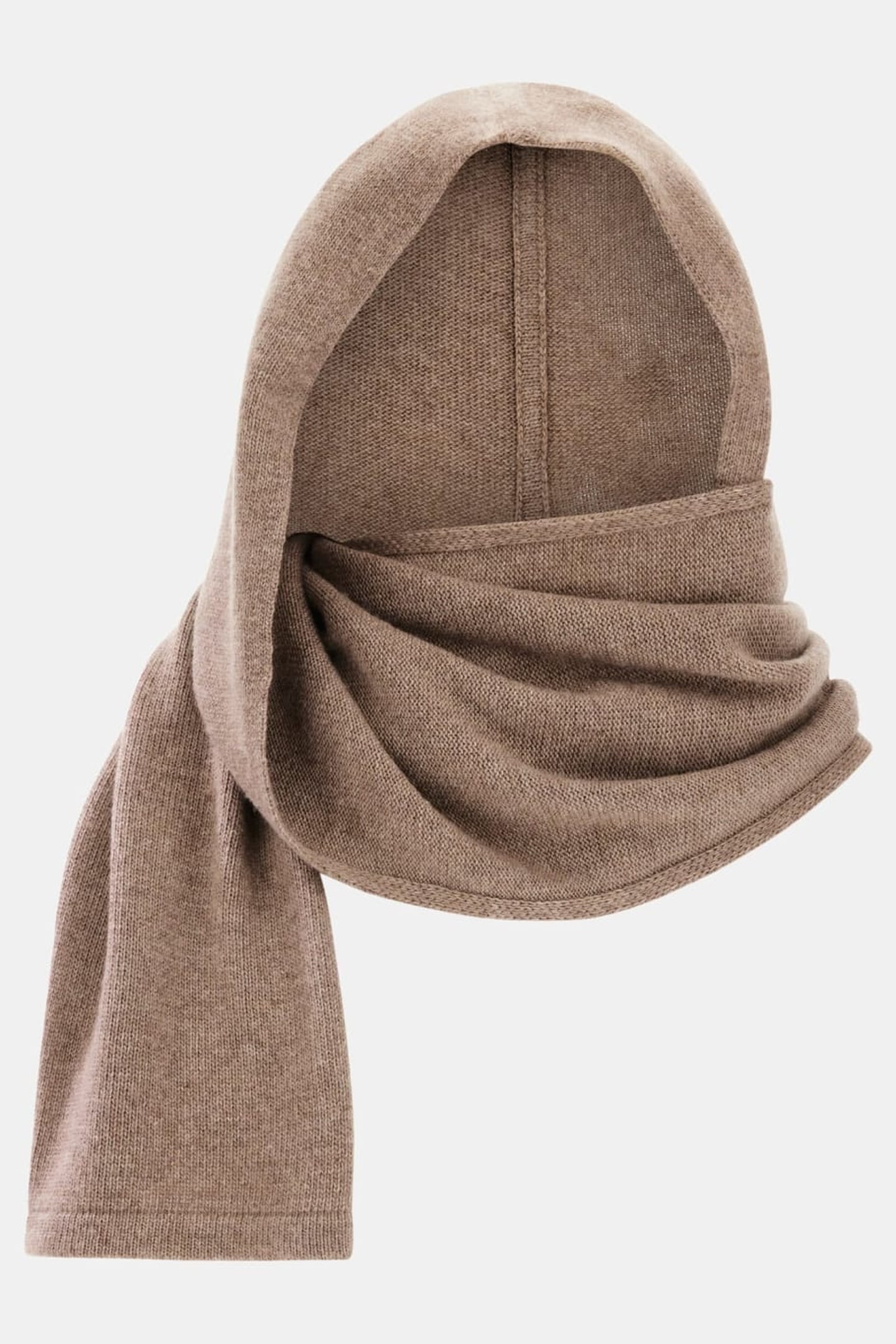 AFRAH HOODIE SCARF S SILK TAUPE HEATHER 1