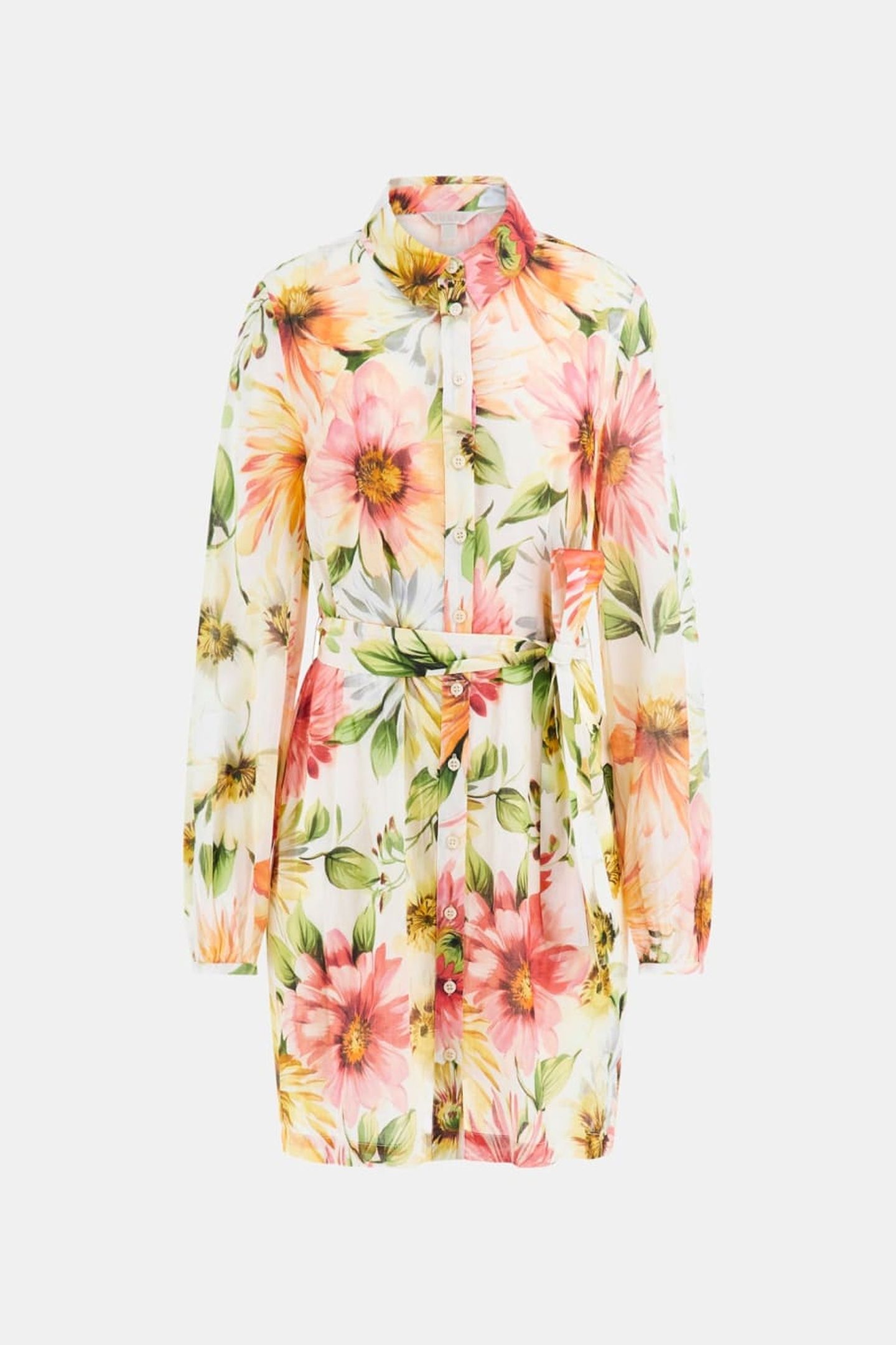 GUESS ECO LS FAITH DRESS PAINTED DAISIES PRIN 2