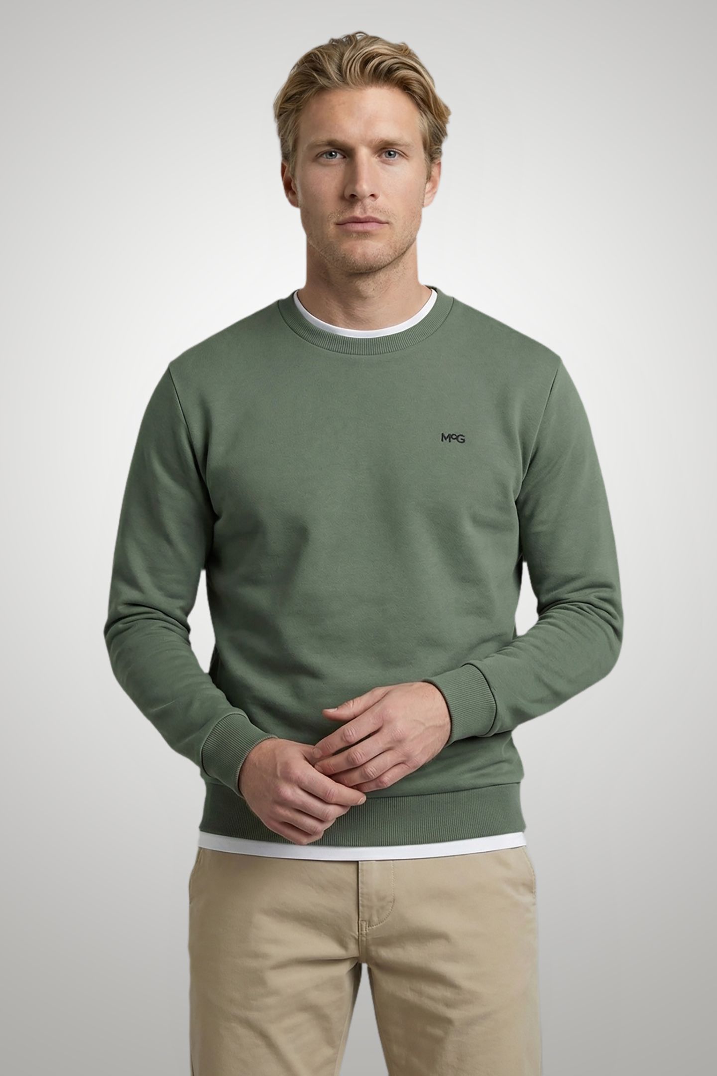 MCG LOGO CREW LIGHT OLIVE 1