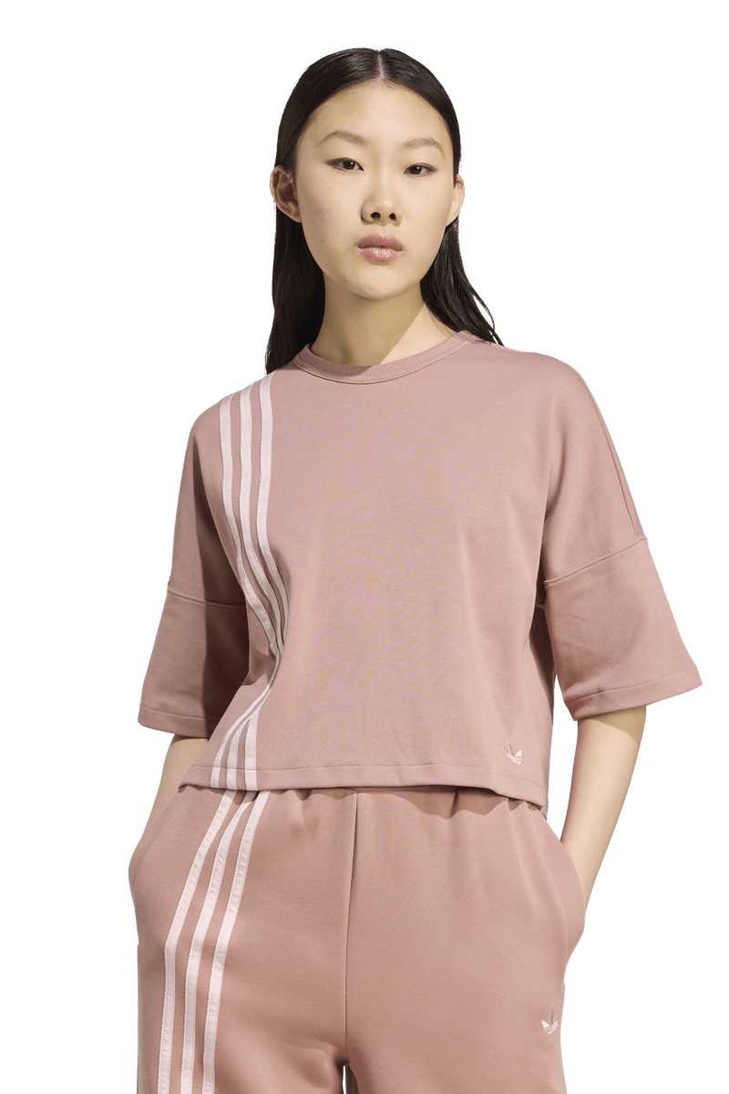 ORIGINALS OFF PLACED 3 STRIPES T-SHIRT WARM CLAY 1