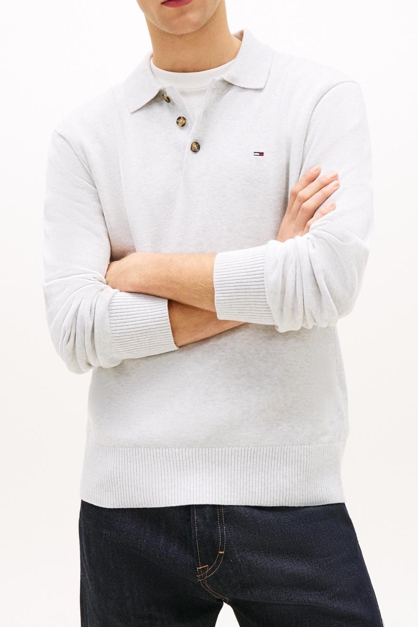 TJM SLIM ESSENTIAL PULLOVER SWEATER ICE GREY HEATHER 1