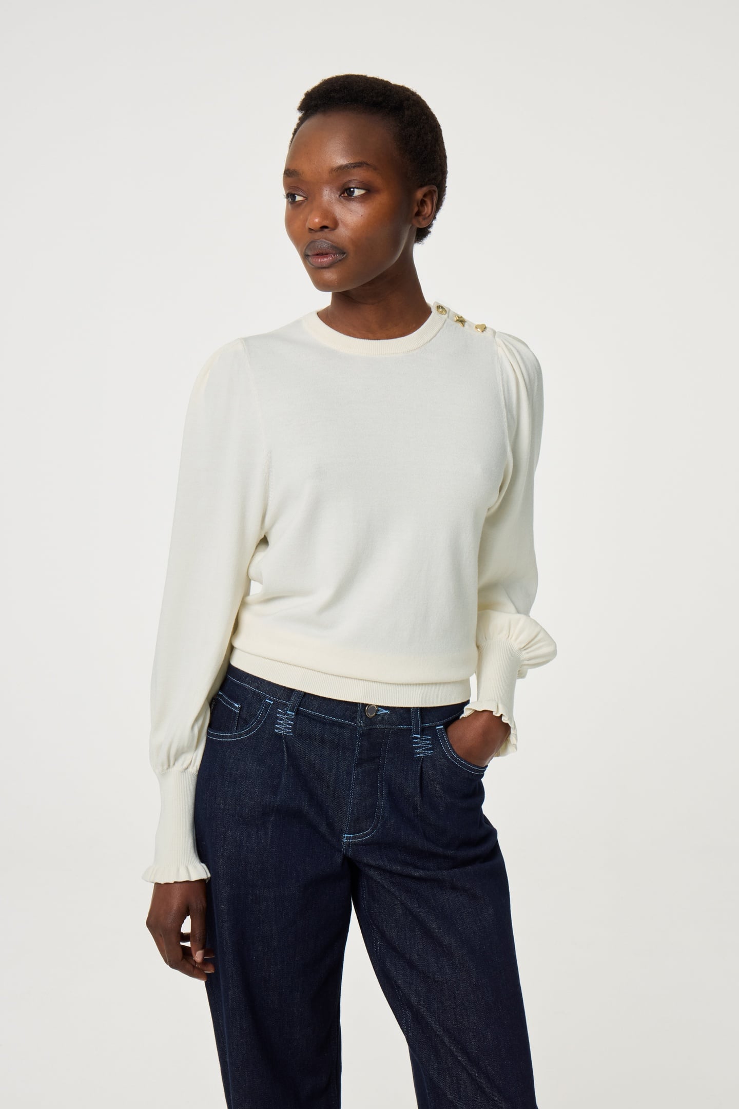 MOLLY BALLOON PULLOVER COSY WHITE 1