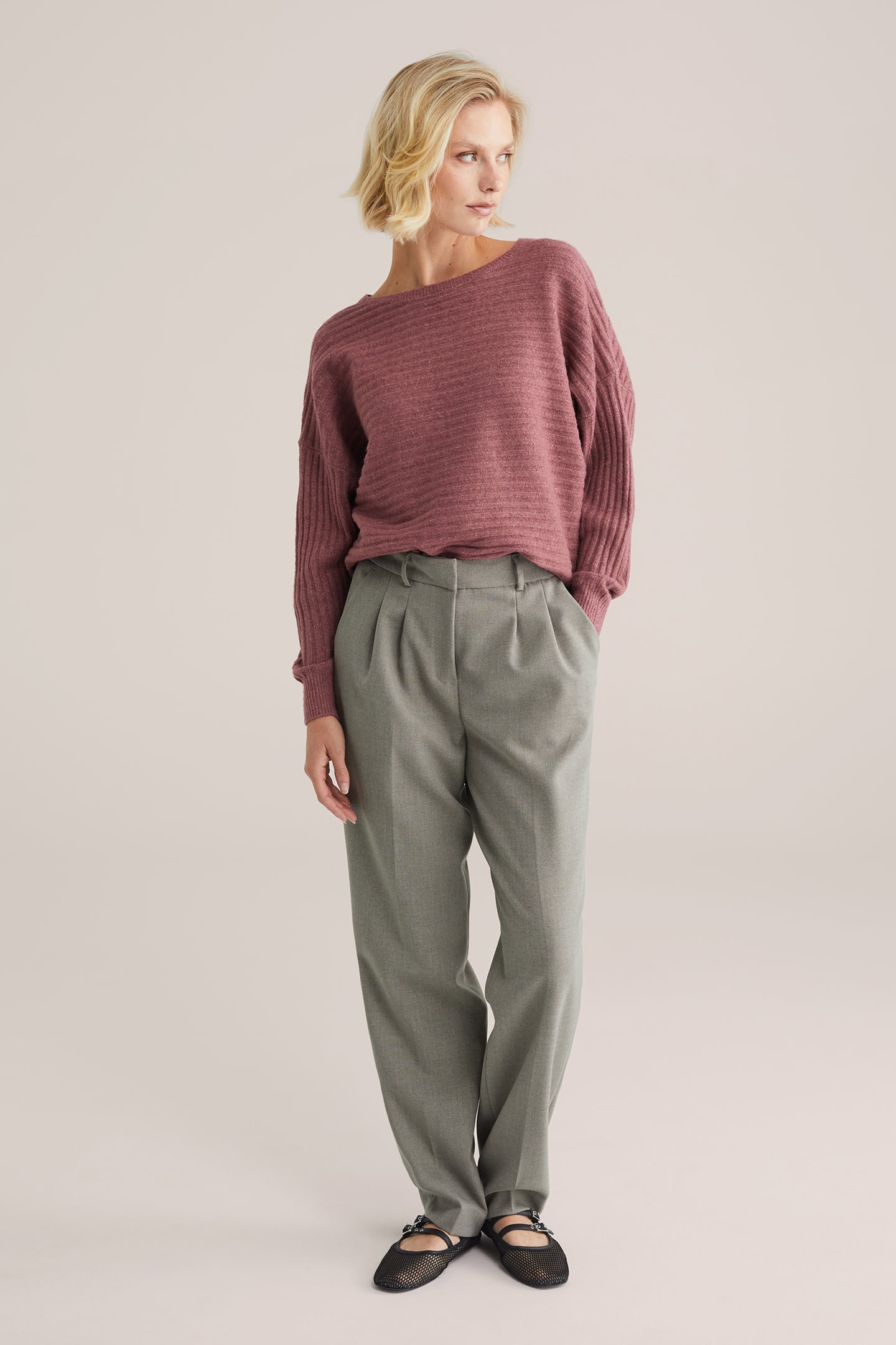 KNITTED PULLOVER LIGHT RED 1