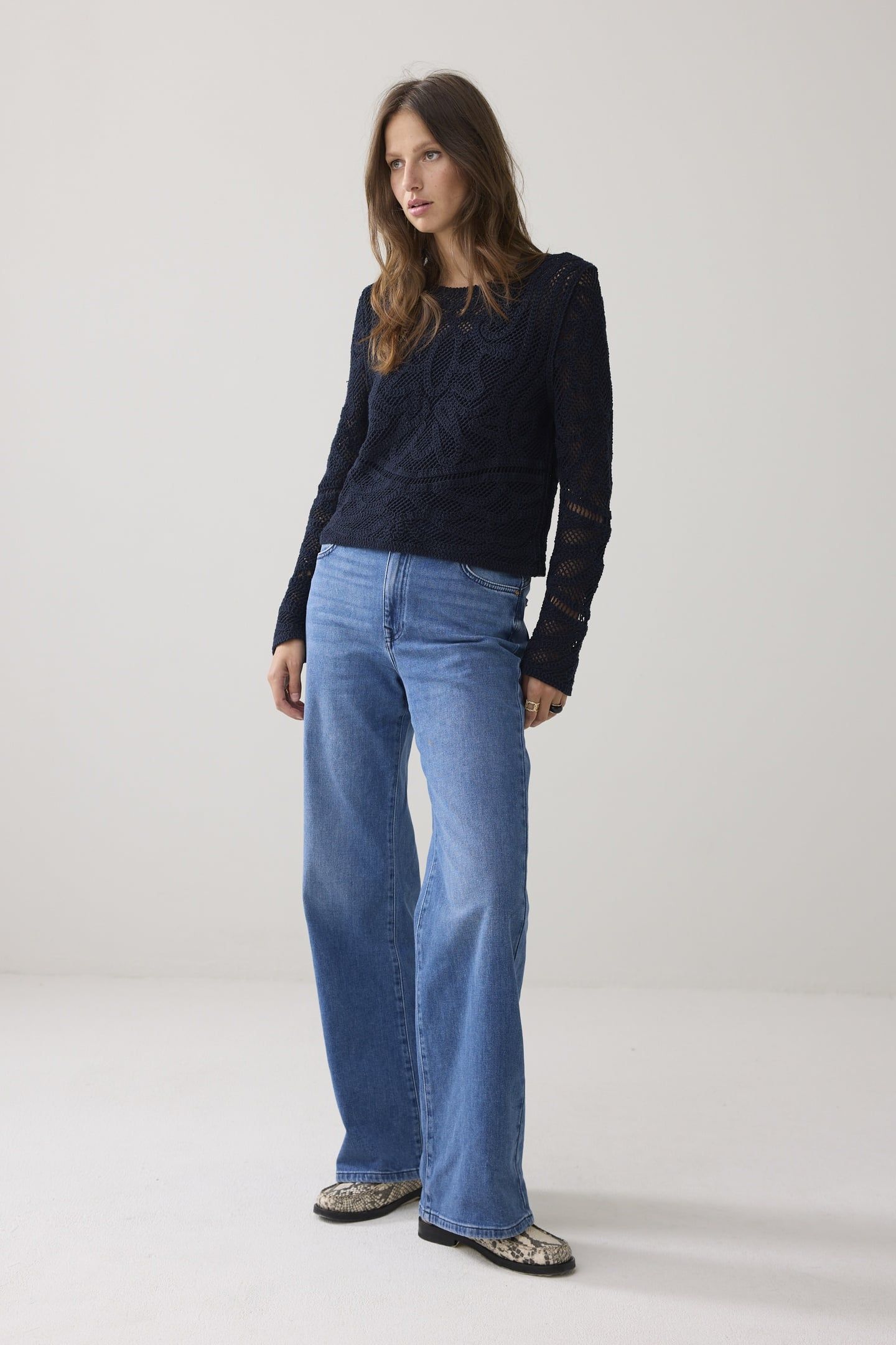 SWEATER MACRAME KNIT MIDNIGHT BLUE 1