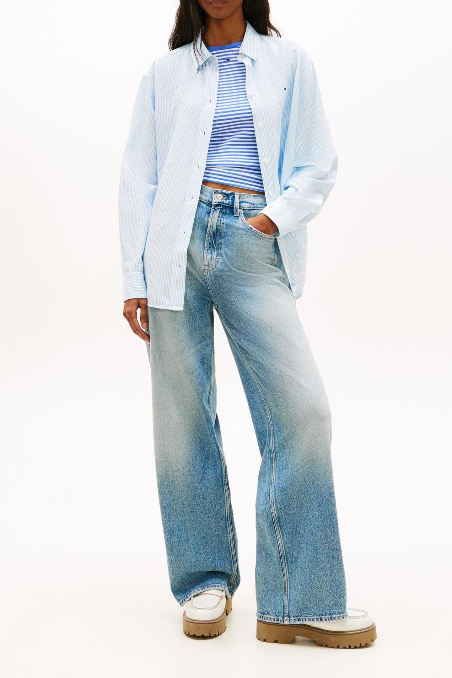 TJW RELAXED LINEN SHIRT LIGHT POWDERY BLUE/STRIPE 2