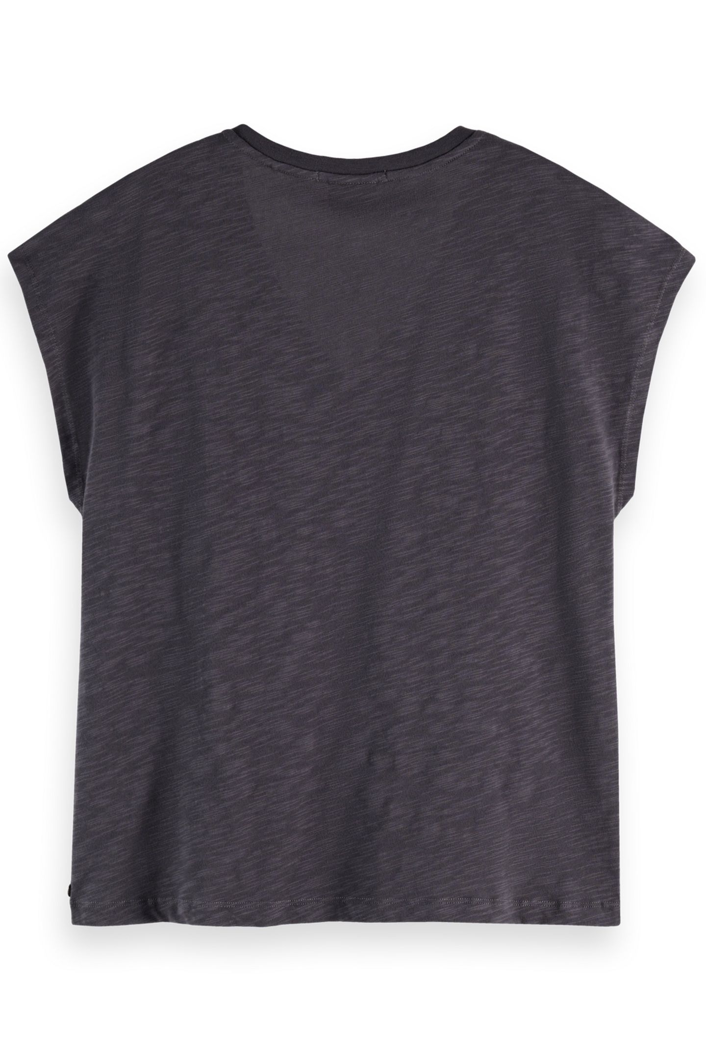 EMBROIDERED V-NECK T-SHIRT CHARCOAL ART 5