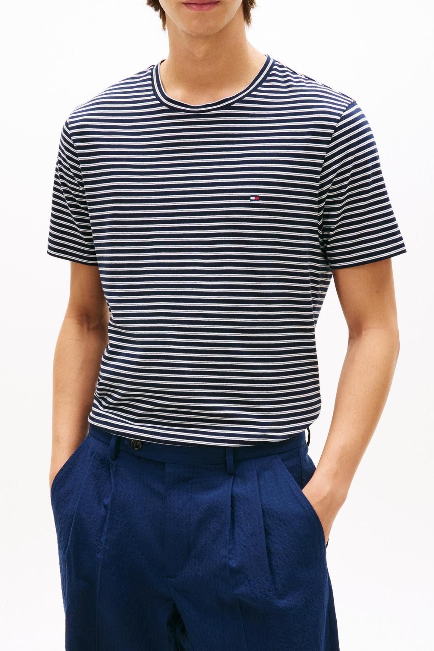 ESSENTIAL SEASONAL REGULAR FIT T-SHIRT DESERT SKY/ECRU STRIP 1