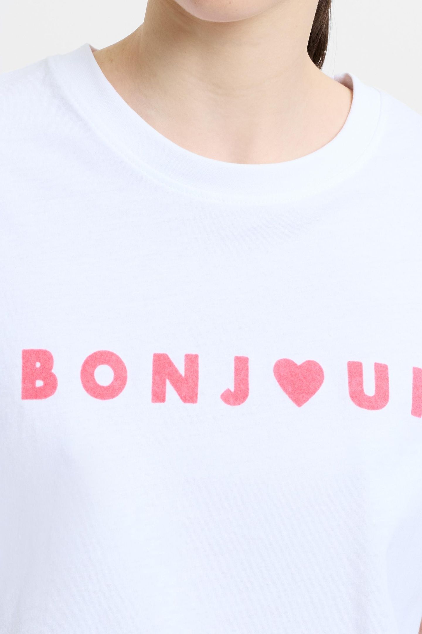 BONJOUR TEE WHITE/RASPBERRY PINK 2
