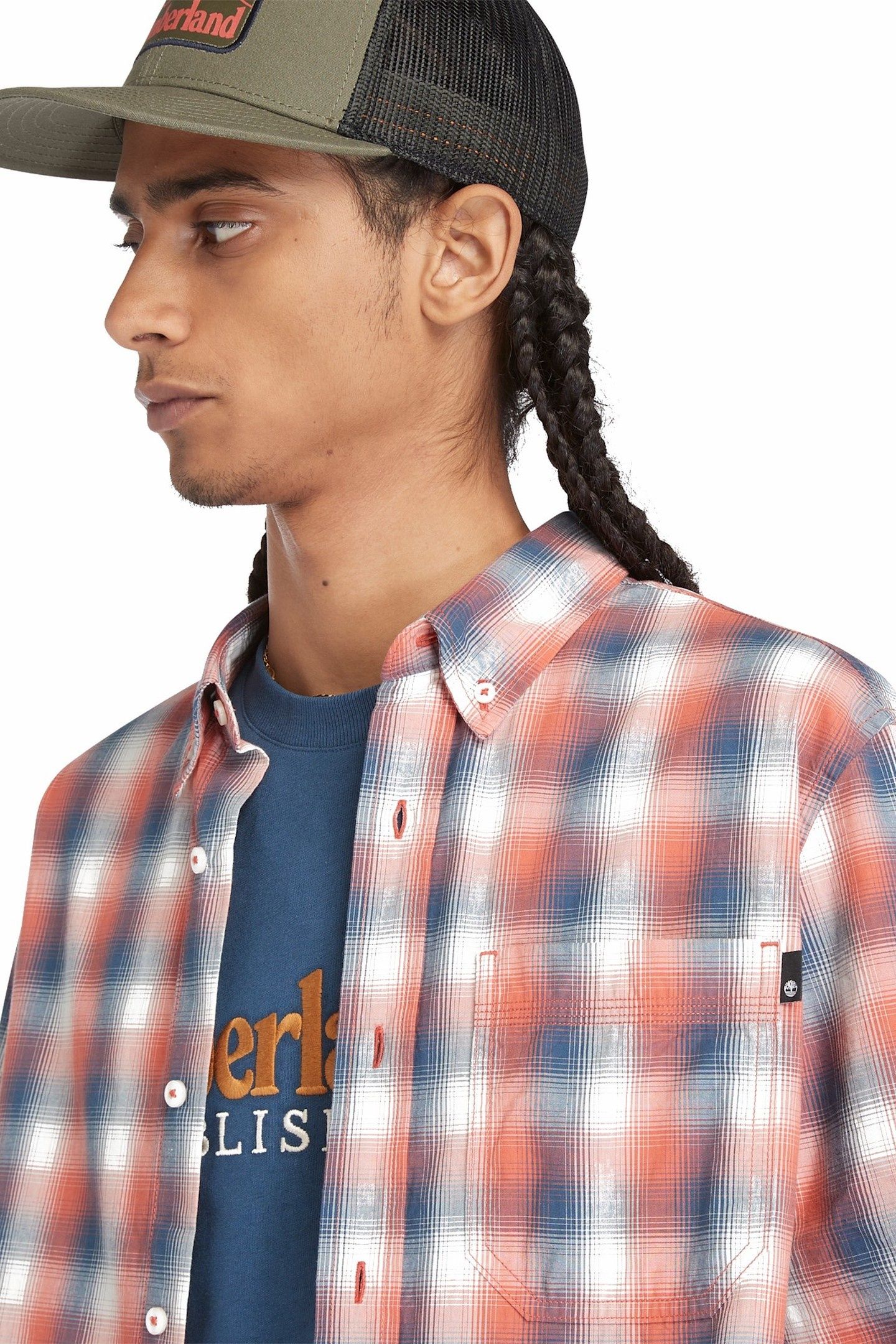 CHECK POPLIN SHIRT BURNT SIENNA YD 4